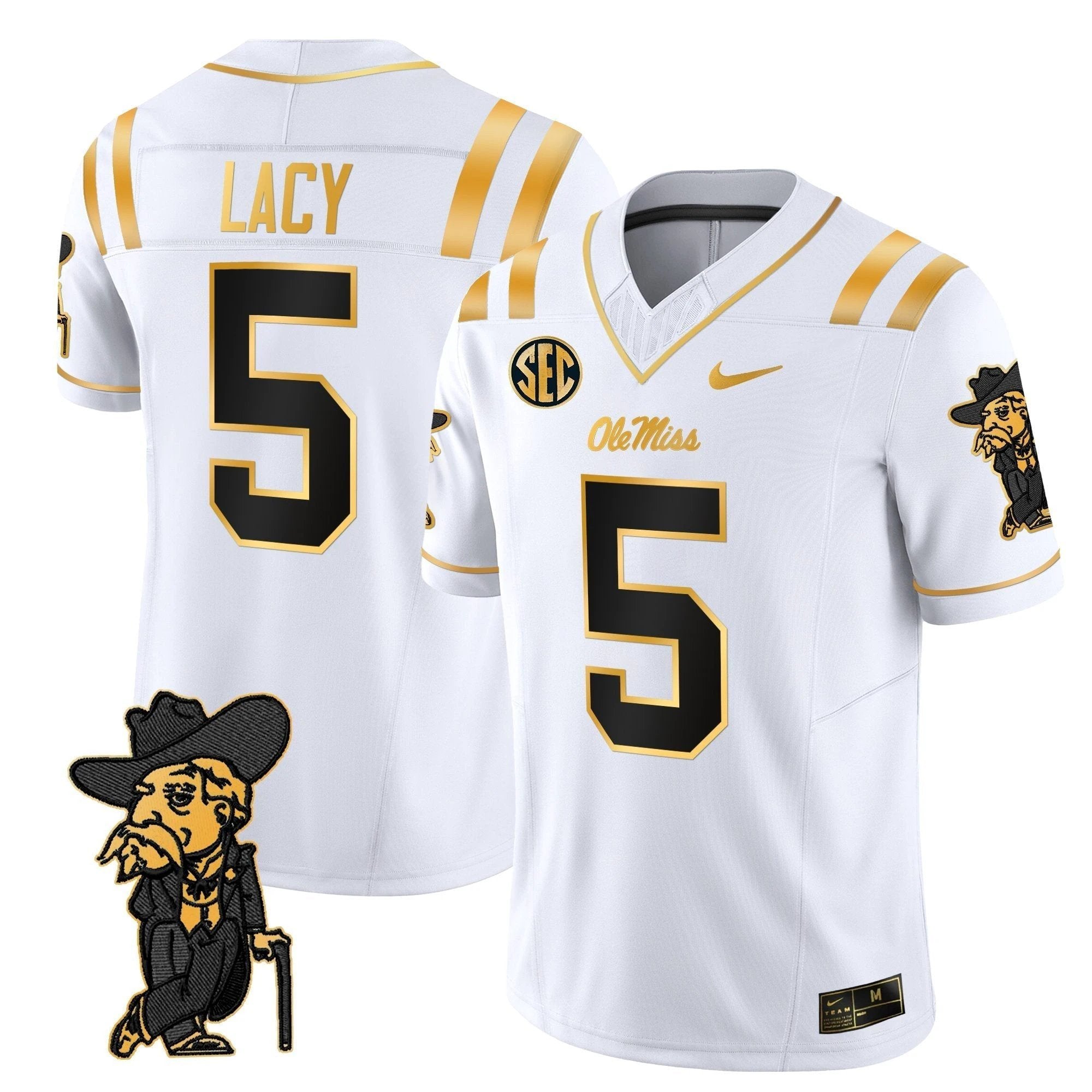 Men's Ole Miss Rebels 2025 Gold Vapor Limited Jersey - All Stitched by NCAA Football Sunday Nov 2