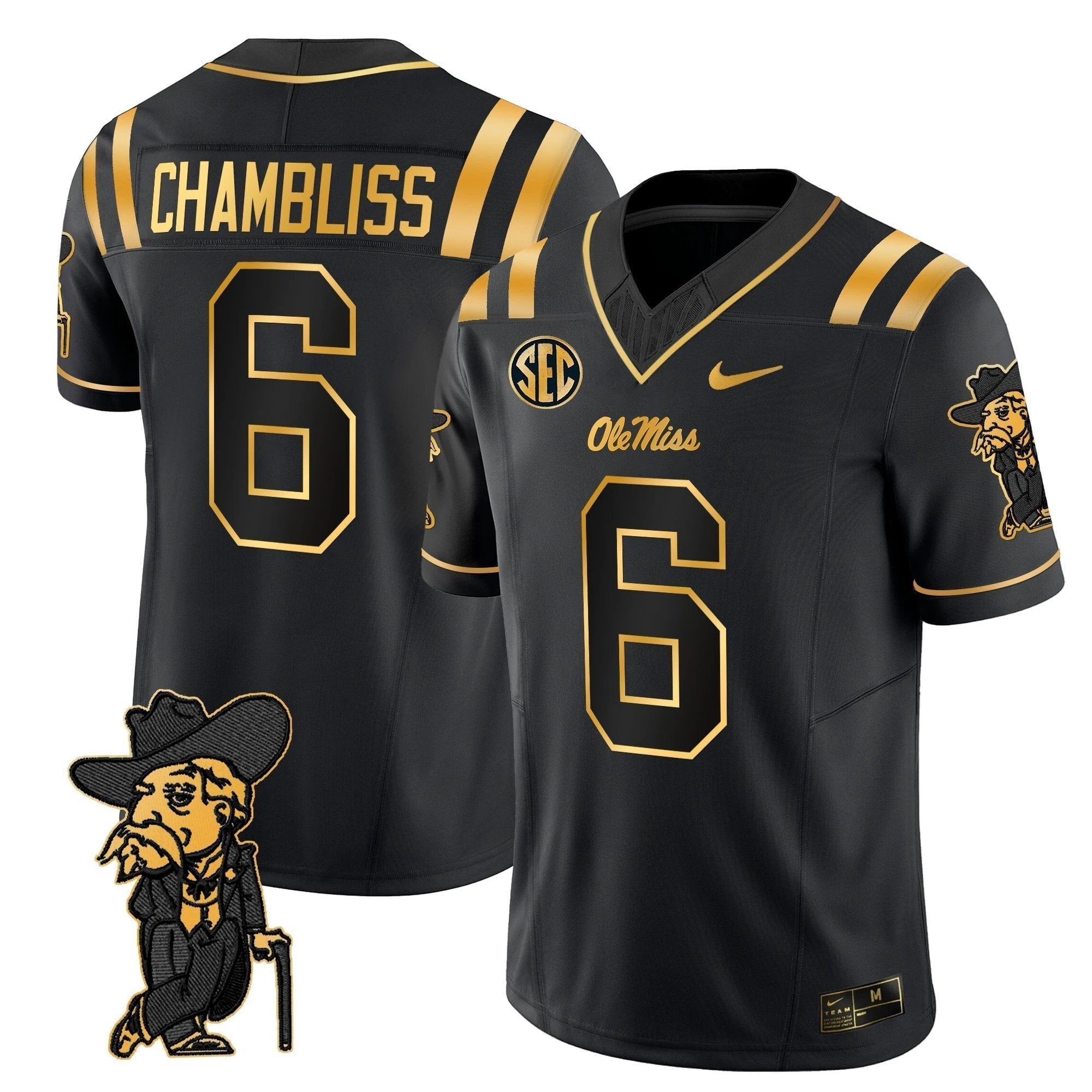 Men's Ole Miss Rebels 2025 Gold Vapor Limited Jersey - All Stitched by NCAA Football Sunday Nov 2