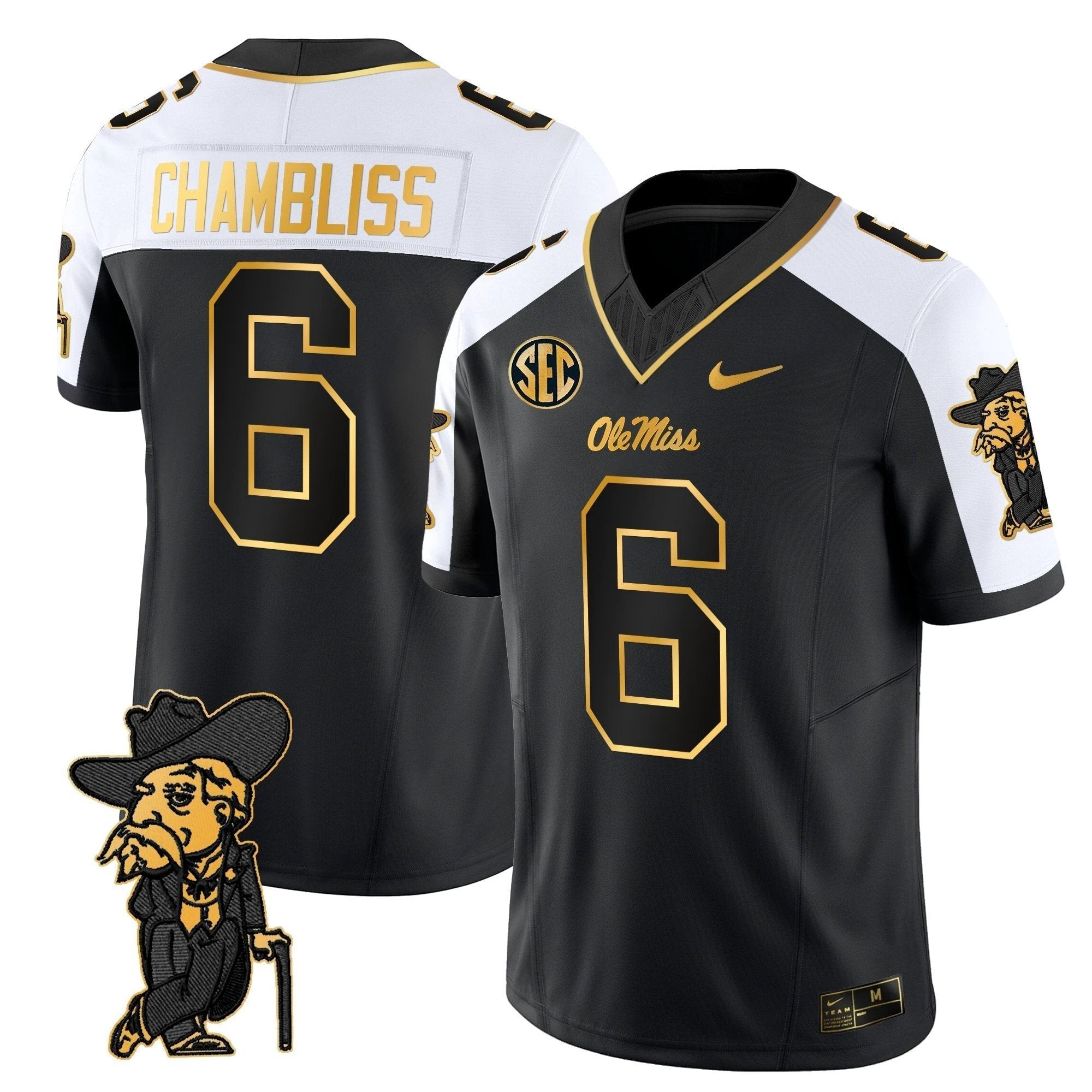 Men's Ole Miss Rebels 2025 Gold Vapor Limited Jersey - All Stitched by NCAA Football Sunday Nov 2