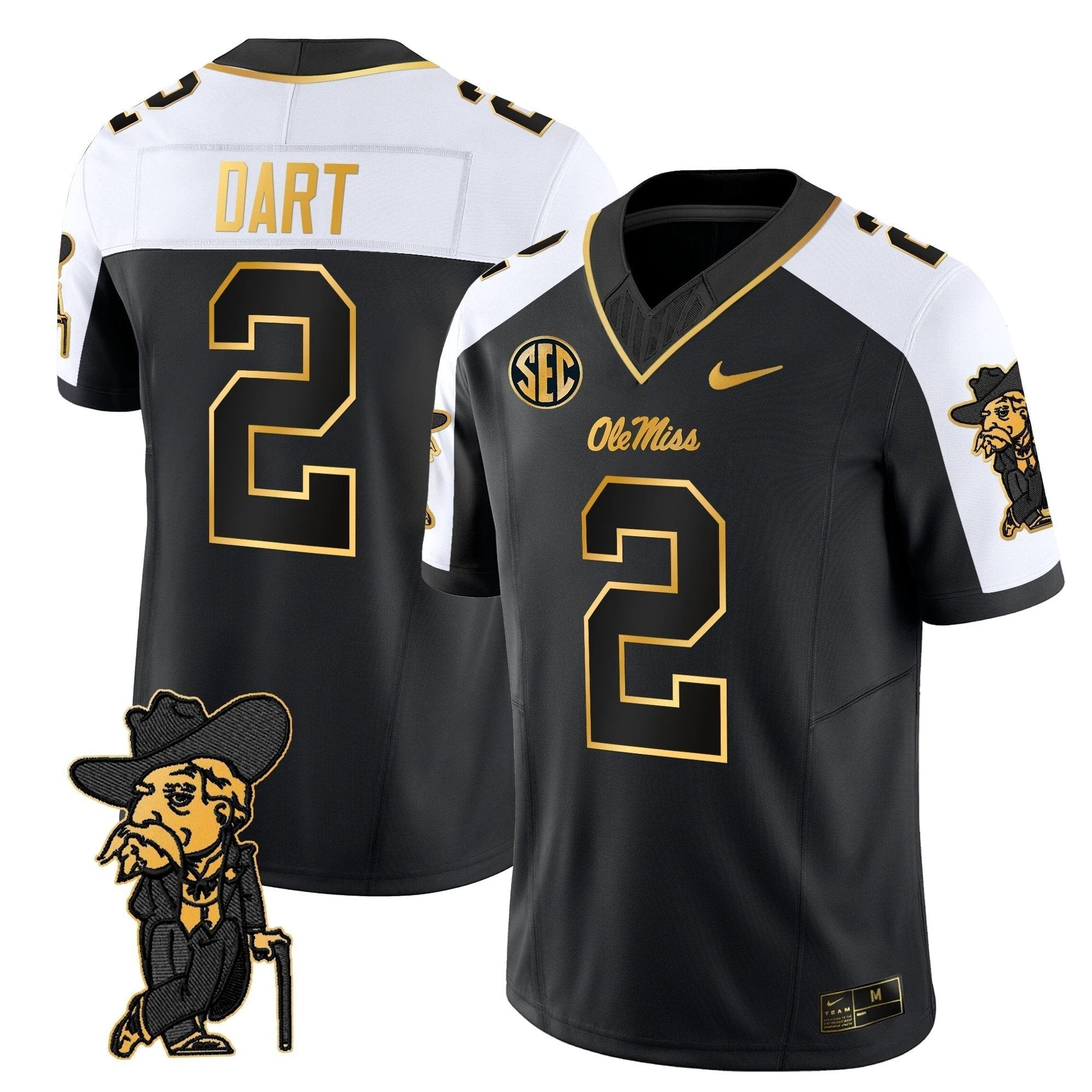 Men's Ole Miss Rebels 2025 Gold Vapor Limited Jersey - All Stitched by NCAA Football Sunday Nov 2