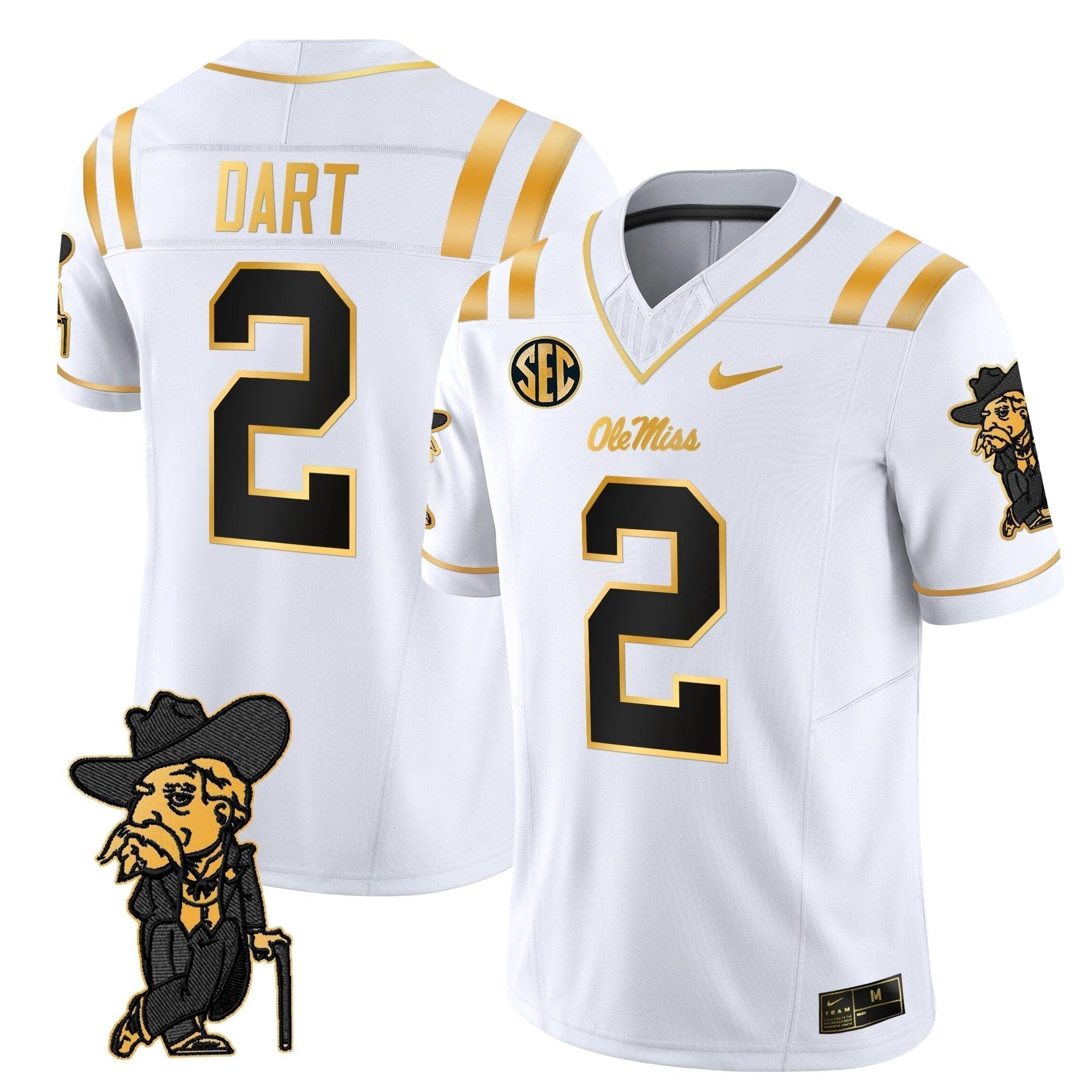 Men's Ole Miss Rebels 2025 Gold Vapor Limited Jersey - All Stitched by NCAA Football Sunday Nov 2