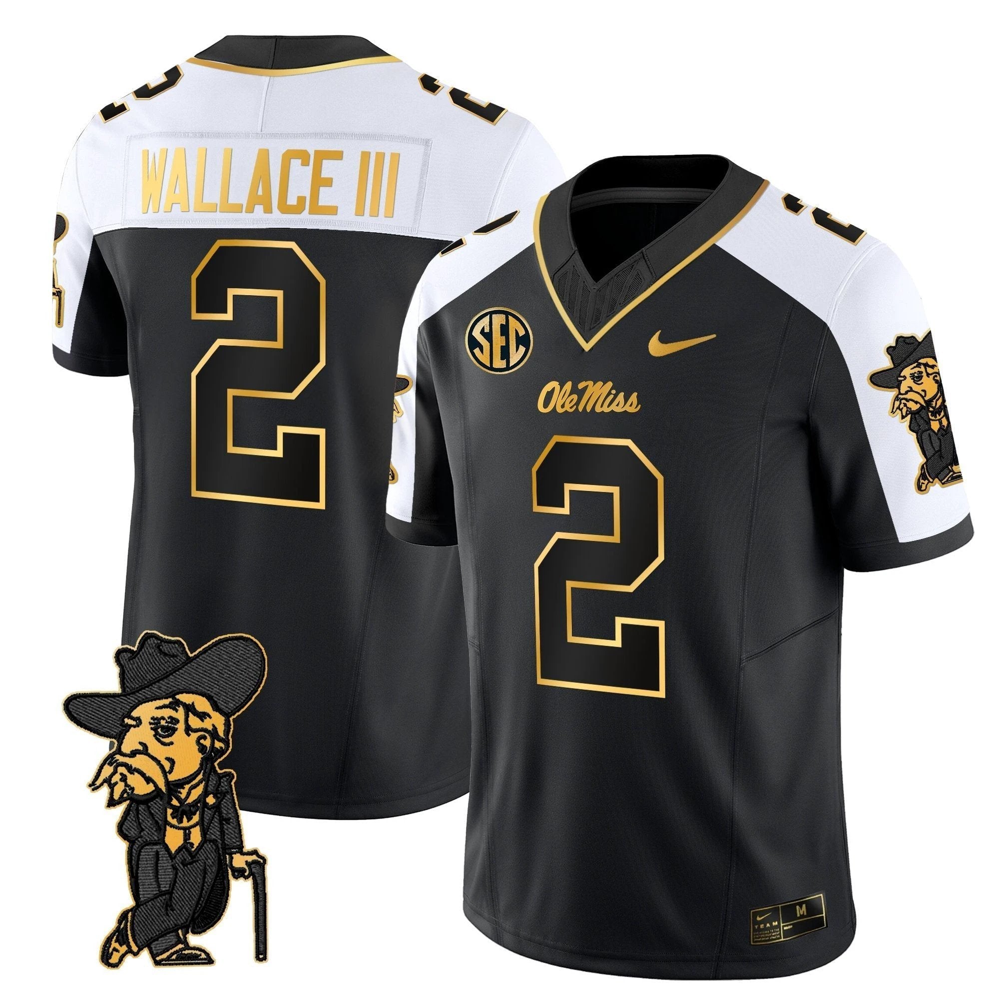 Men's Ole Miss Rebels 2025 Gold Vapor Limited Jersey - All Stitched by NCAA Football Sunday Nov 2