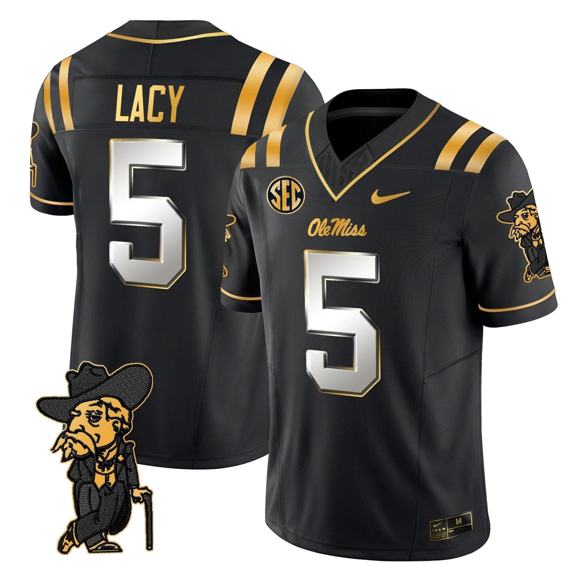 Men's Ole Miss Rebels 2025 Gold Vapor Limited Jersey - All Stitched by NCAA Football Sunday Nov 2