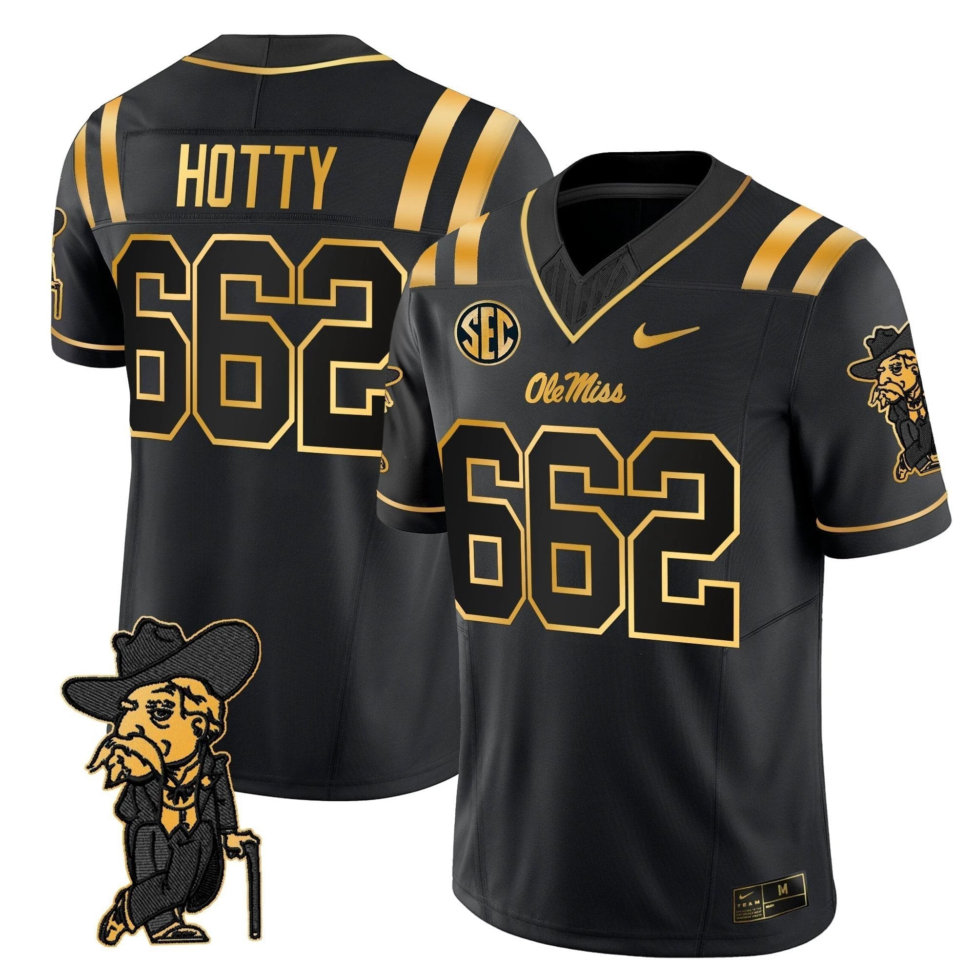 Men's Ole Miss Rebels 2025 Gold Vapor Limited Jersey - All Stitched by NCAA Football Sunday Nov 2