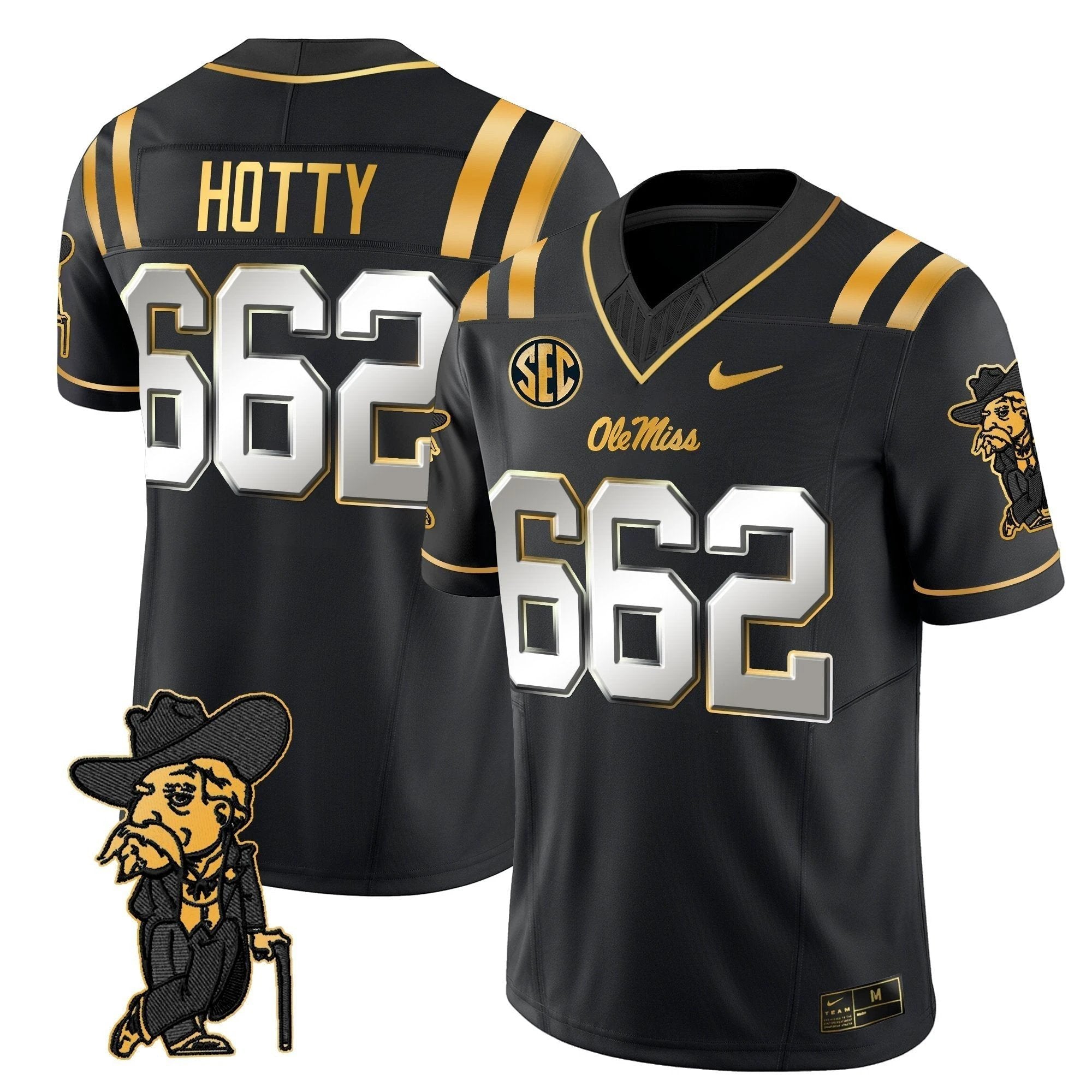 Men's Ole Miss Rebels 2025 Gold Vapor Limited Jersey - All Stitched by NCAA Football Sunday Nov 2