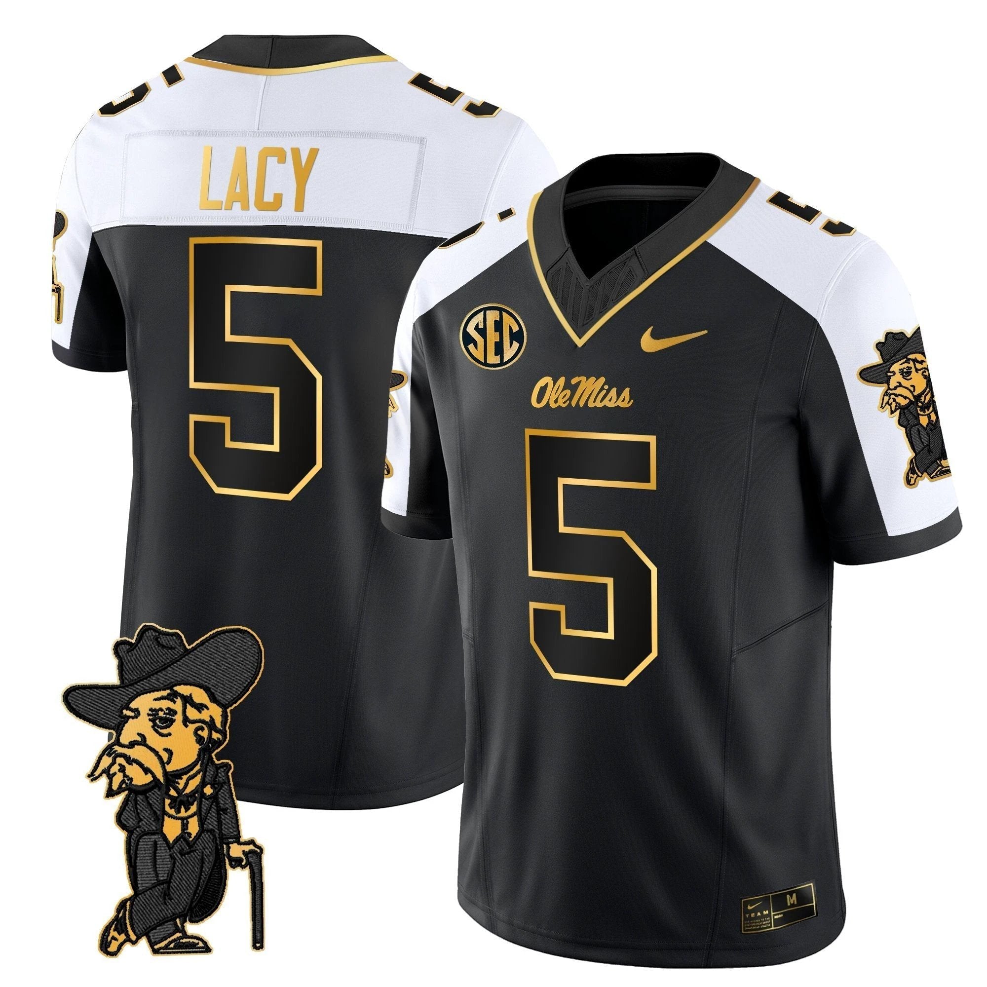 Men's Ole Miss Rebels 2025 Gold Vapor Limited Jersey - All Stitched by NCAA Football Sunday Nov 2