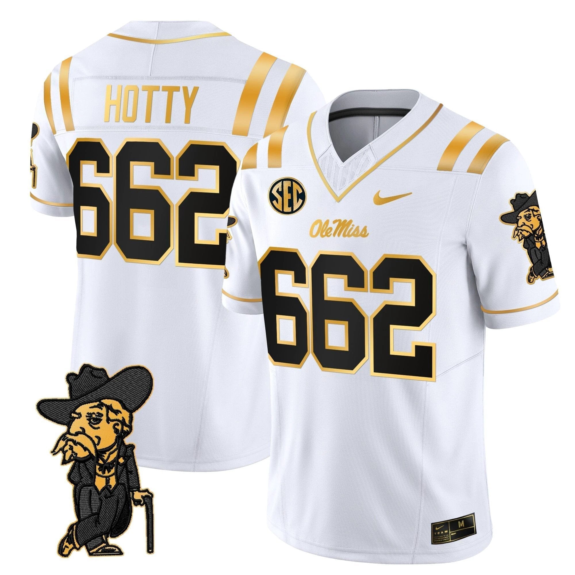Men's Ole Miss Rebels 2025 Gold Vapor Limited Jersey - All Stitched by NCAA Football Sunday Nov 2