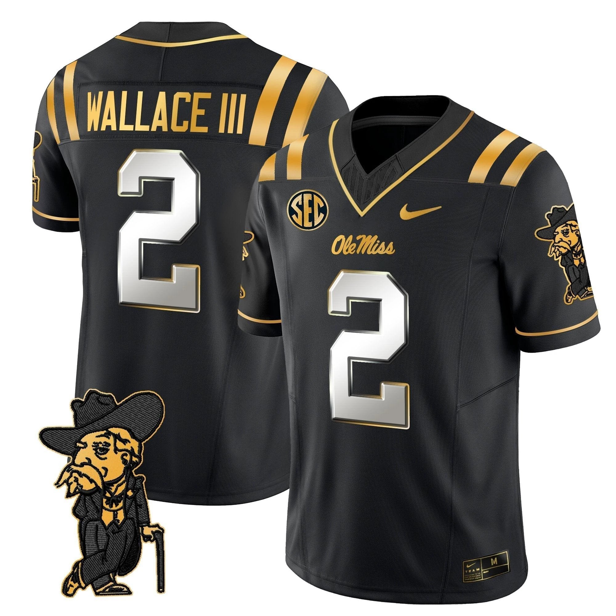 Men's Ole Miss Rebels 2025 Gold Vapor Limited Jersey - All Stitched by NCAA Football Sunday Nov 2