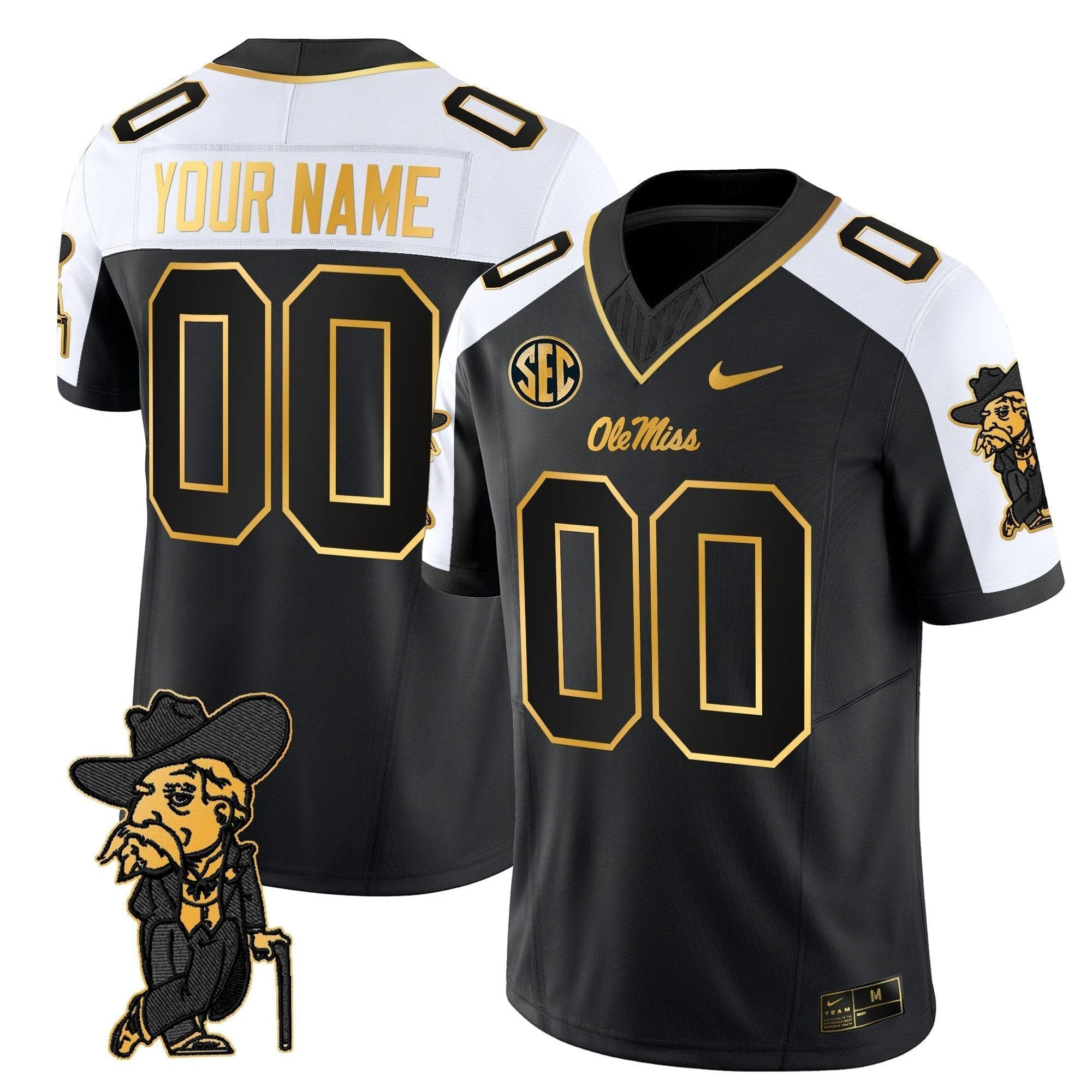 Ole Miss Rebels 2025 Gold Vapor Limited Custom Jersey - All Stitched by NCAA Football Sunday Nov 2