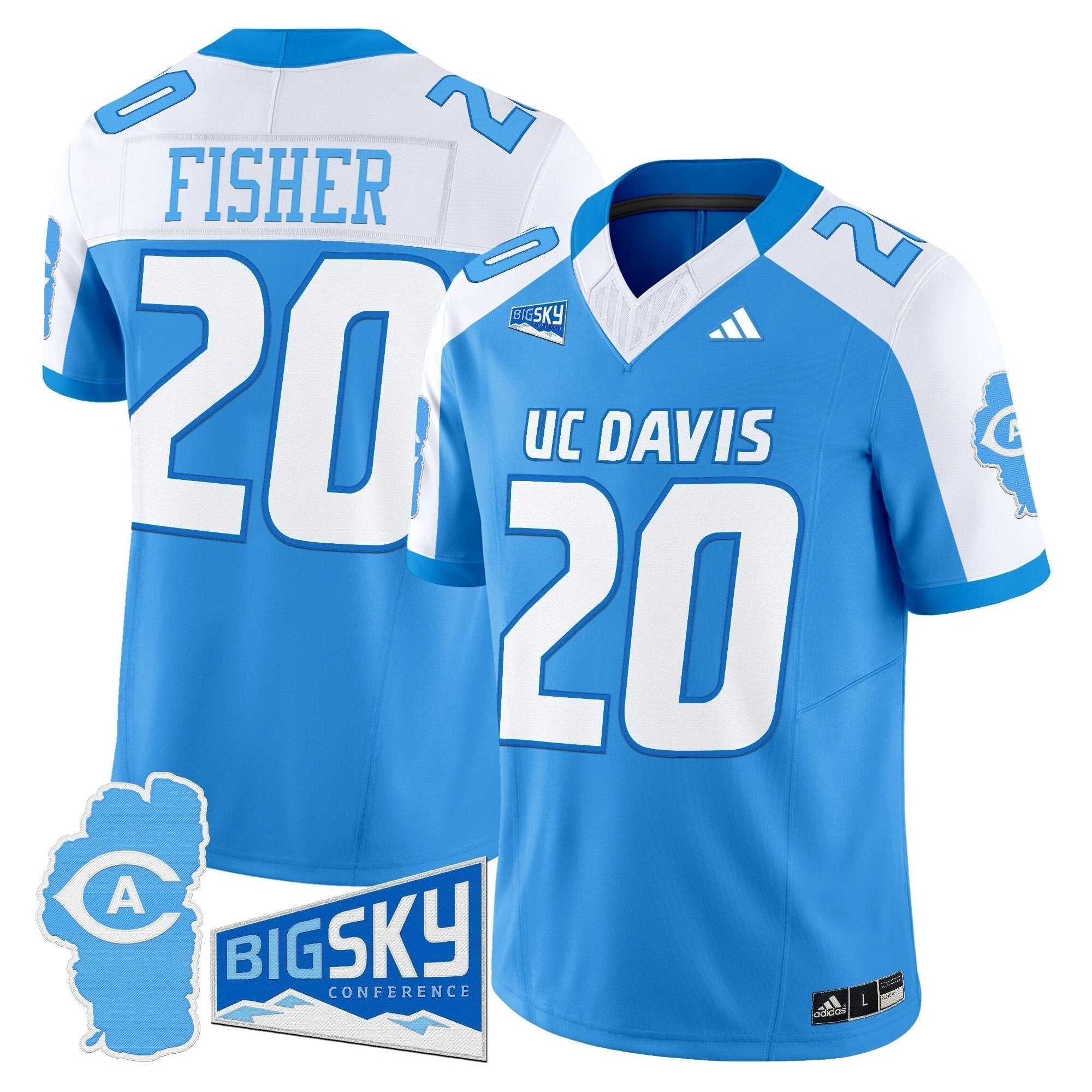 Men's UC Davis Aggies 2025 'Lake Tahoe Patch' Vapor Limited Jersey - All Stitched by NCAA Football Sunday Nov 2