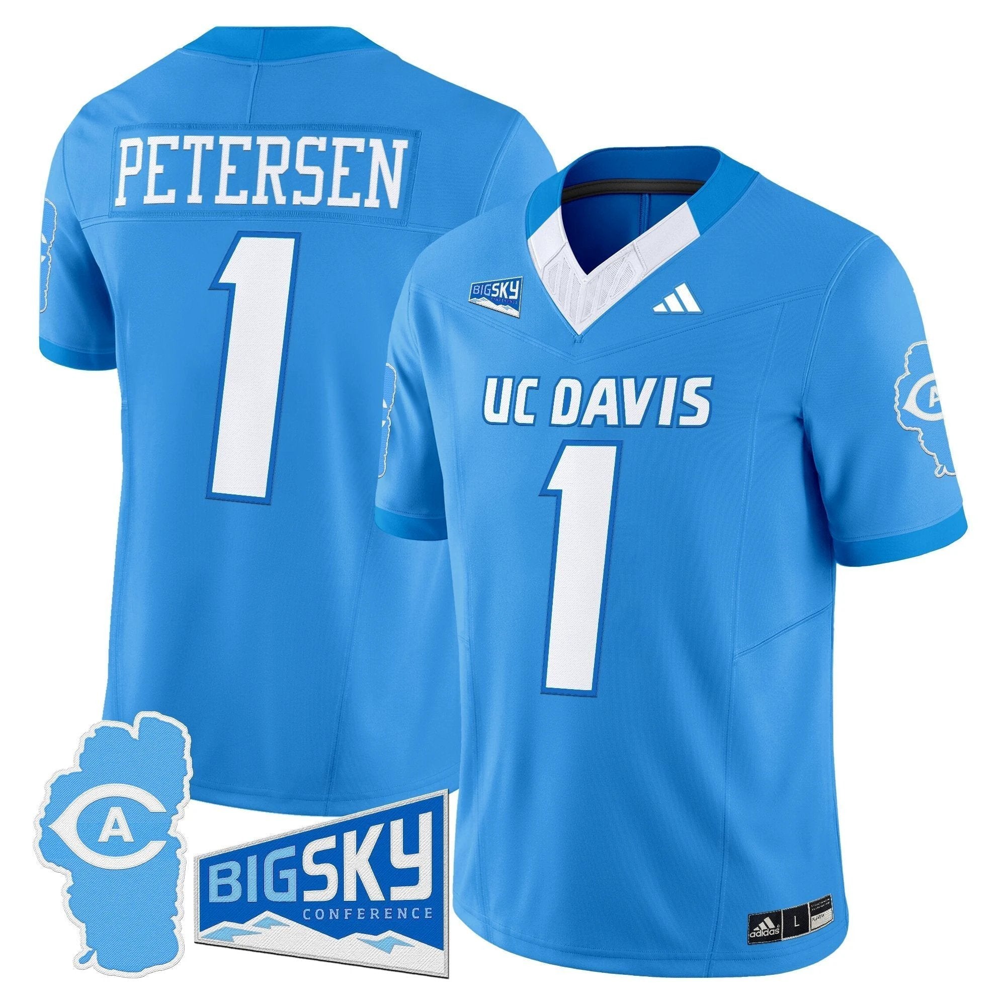 Men's UC Davis Aggies 2025 'Lake Tahoe Patch' Vapor Limited Jersey - All Stitched by NCAA Football Sunday Nov 2