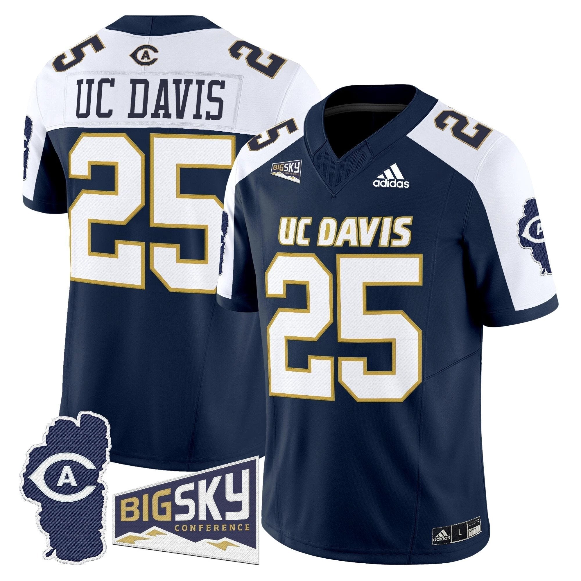 Men's UC Davis Aggies 2025 'Lake Tahoe Patch' Vapor Limited Jersey - All Stitched by NCAA Football Sunday Nov 2
