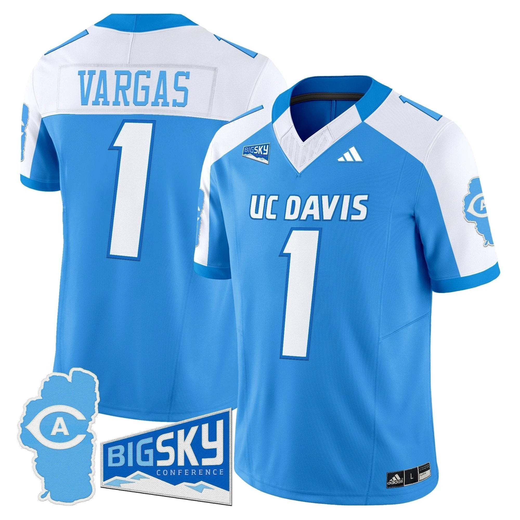 Men's UC Davis Aggies 2025 'Lake Tahoe Patch' Vapor Limited Jersey - All Stitched by NCAA Football Sunday Nov 2