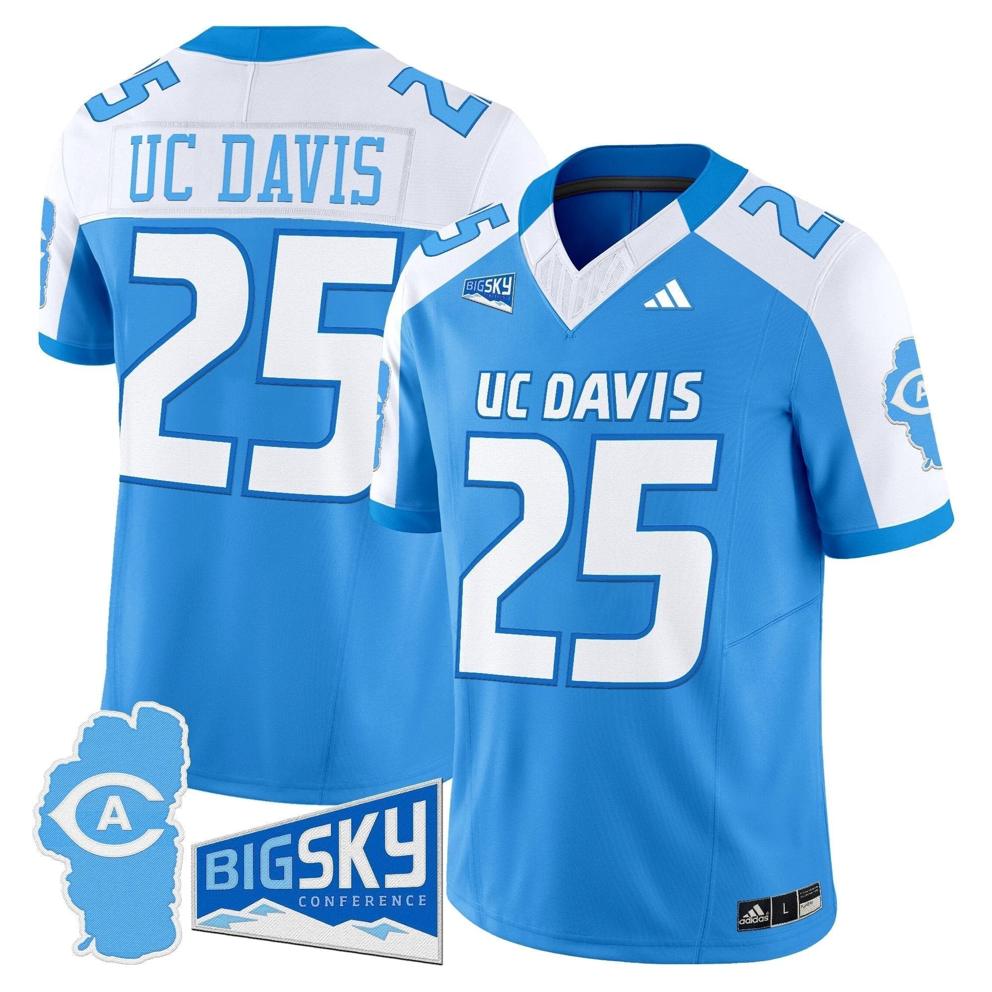 Men's UC Davis Aggies 2025 'Lake Tahoe Patch' Vapor Limited Jersey - All Stitched by NCAA Football Sunday Nov 2