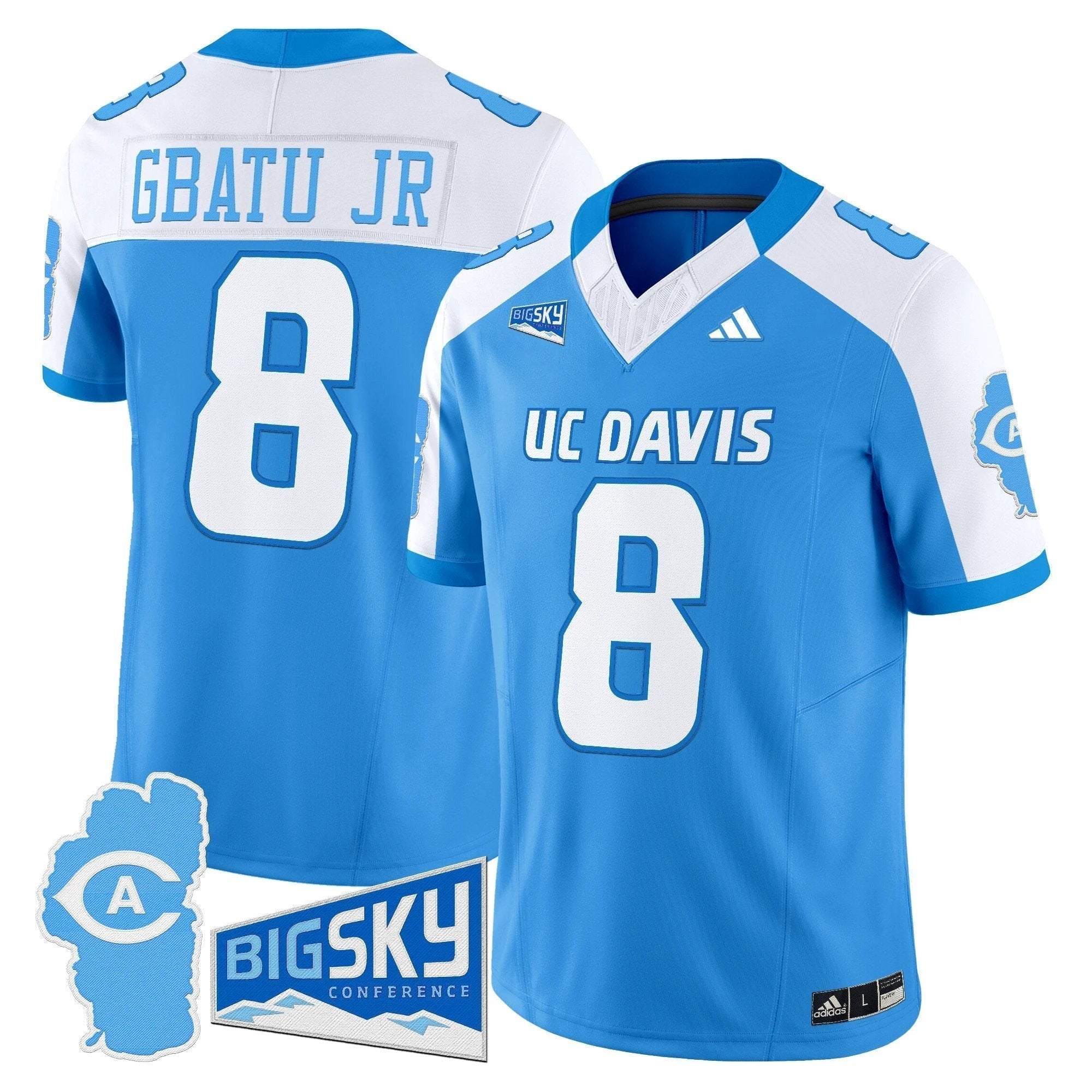 Men's UC Davis Aggies 2025 'Lake Tahoe Patch' Vapor Limited Jersey - All Stitched by NCAA Football Sunday Nov 2