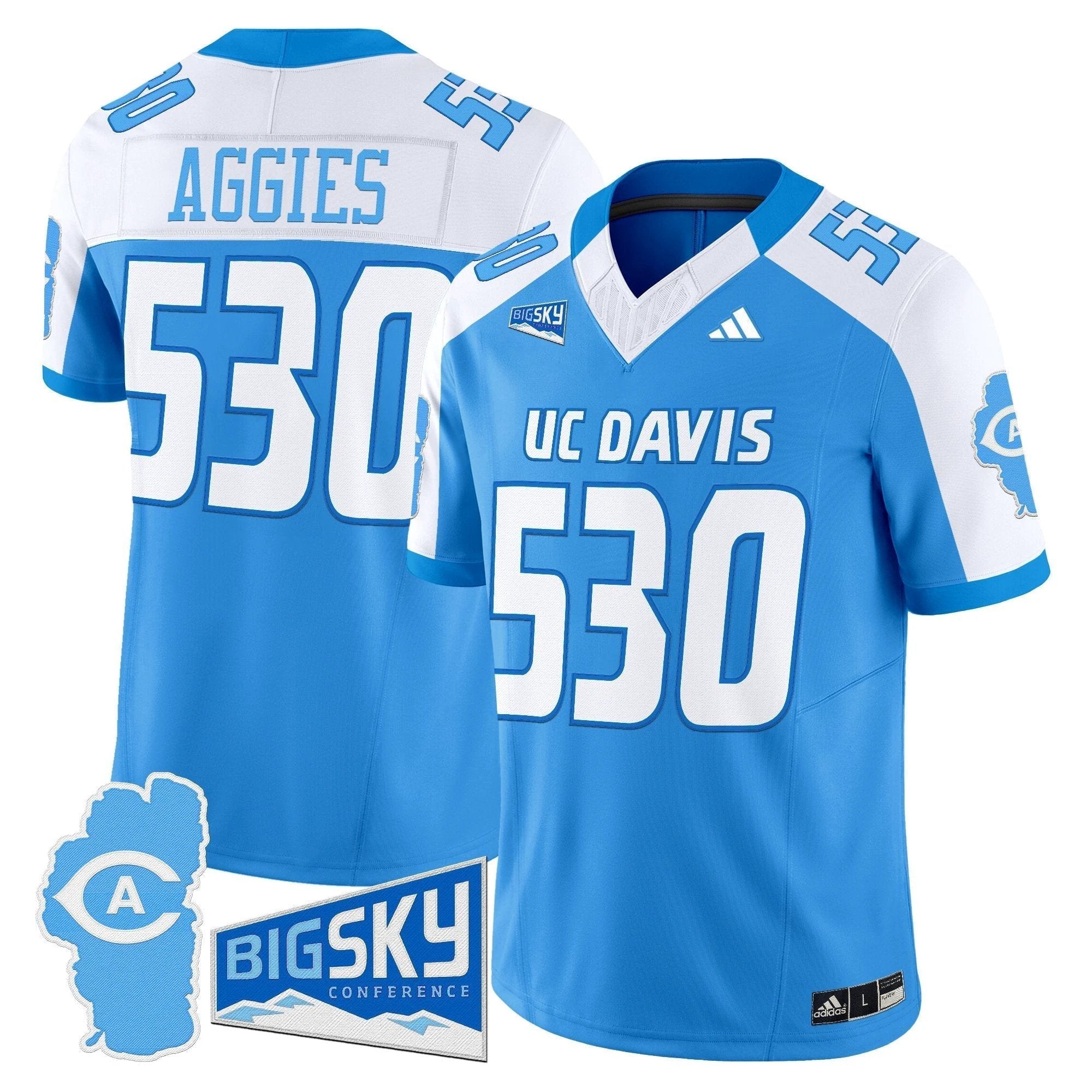 Men's UC Davis Aggies 2025 'Lake Tahoe Patch' Vapor Limited Jersey - All Stitched by NCAA Football Sunday Nov 2
