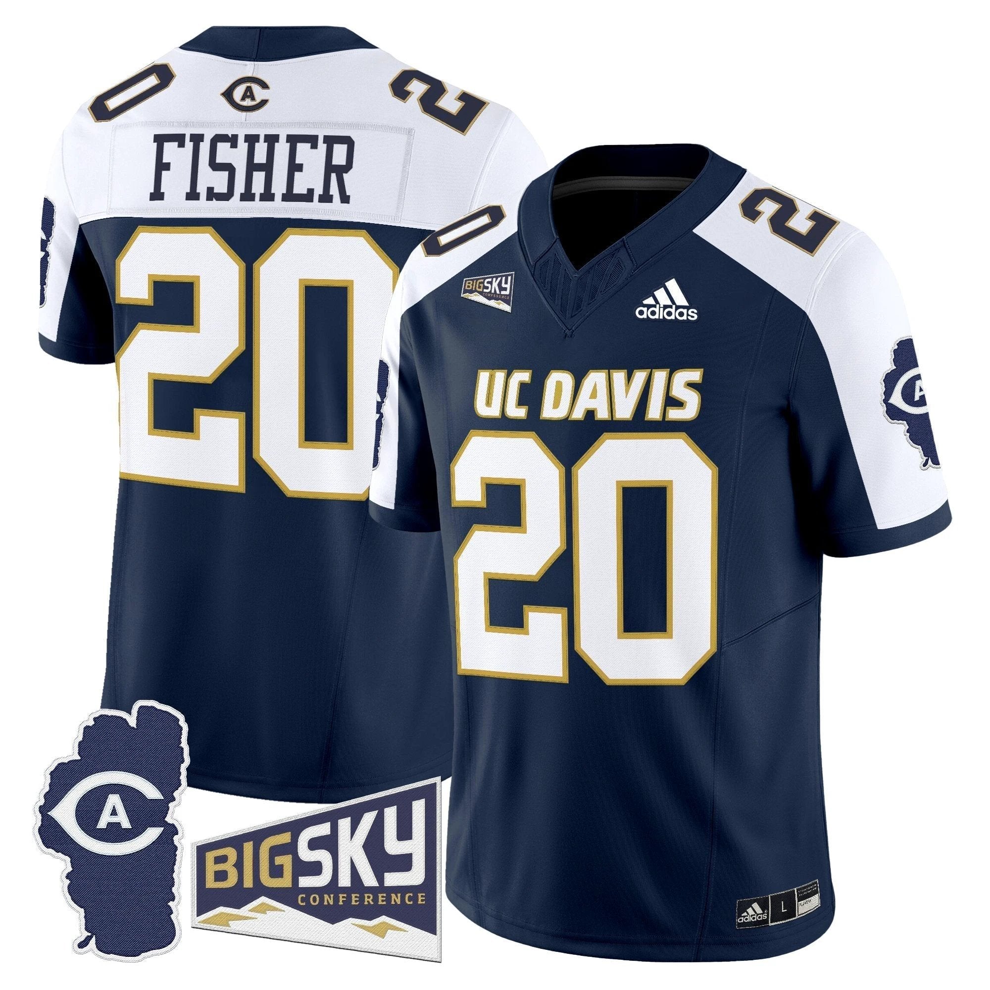 Men's UC Davis Aggies 2025 'Lake Tahoe Patch' Vapor Limited Jersey - All Stitched by NCAA Football Sunday Nov 2