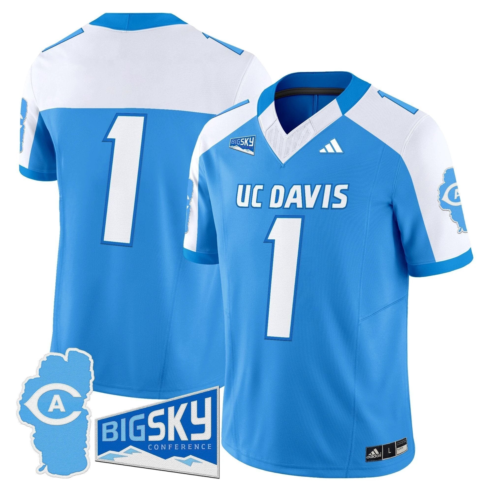 Men's UC Davis Aggies 2025 'Lake Tahoe Patch' Vapor Limited Jersey - All Stitched by NCAA Football Sunday Nov 2