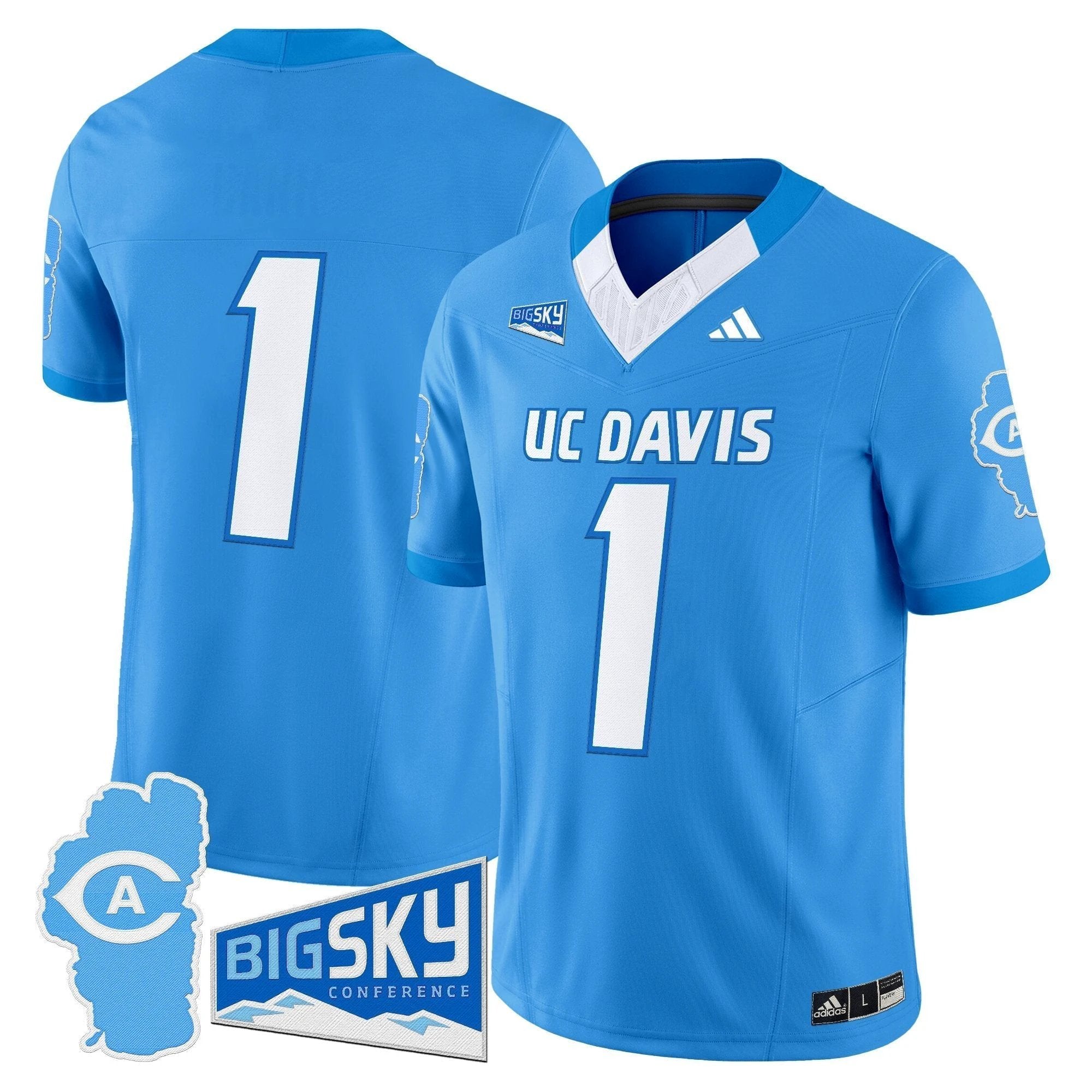 Men's UC Davis Aggies 2025 'Lake Tahoe Patch' Vapor Limited Jersey - All Stitched by NCAA Football Sunday Nov 2