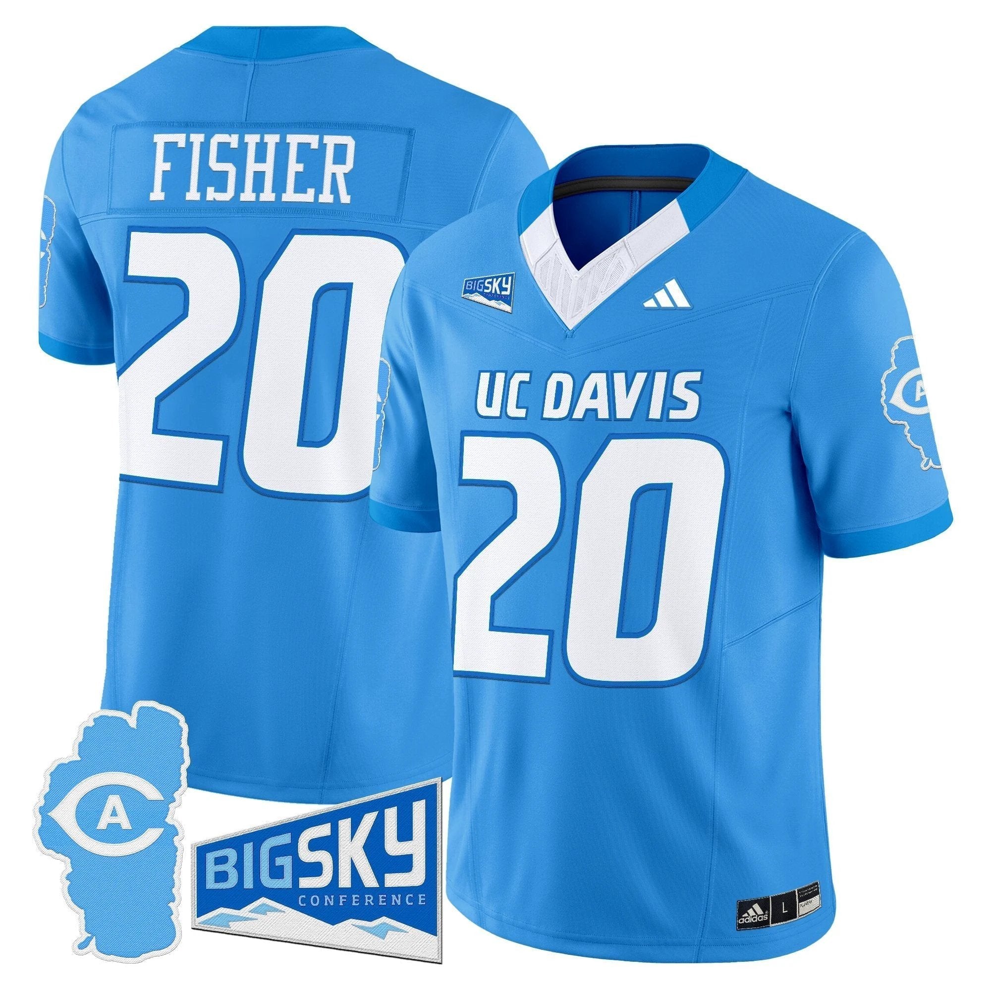 Men's UC Davis Aggies 2025 'Lake Tahoe Patch' Vapor Limited Jersey - All Stitched by NCAA Football Sunday Nov 2