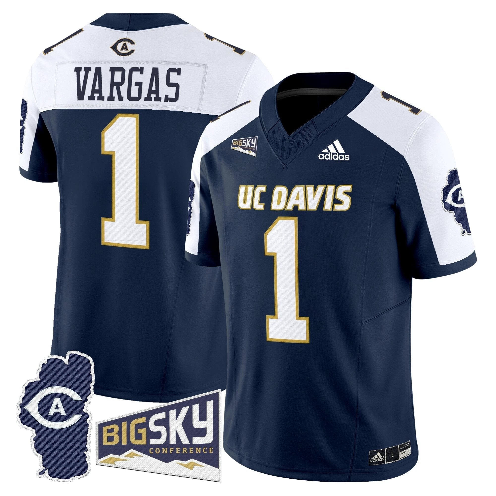 Men's UC Davis Aggies 2025 'Lake Tahoe Patch' Vapor Limited Jersey - All Stitched by NCAA Football Sunday Nov 2