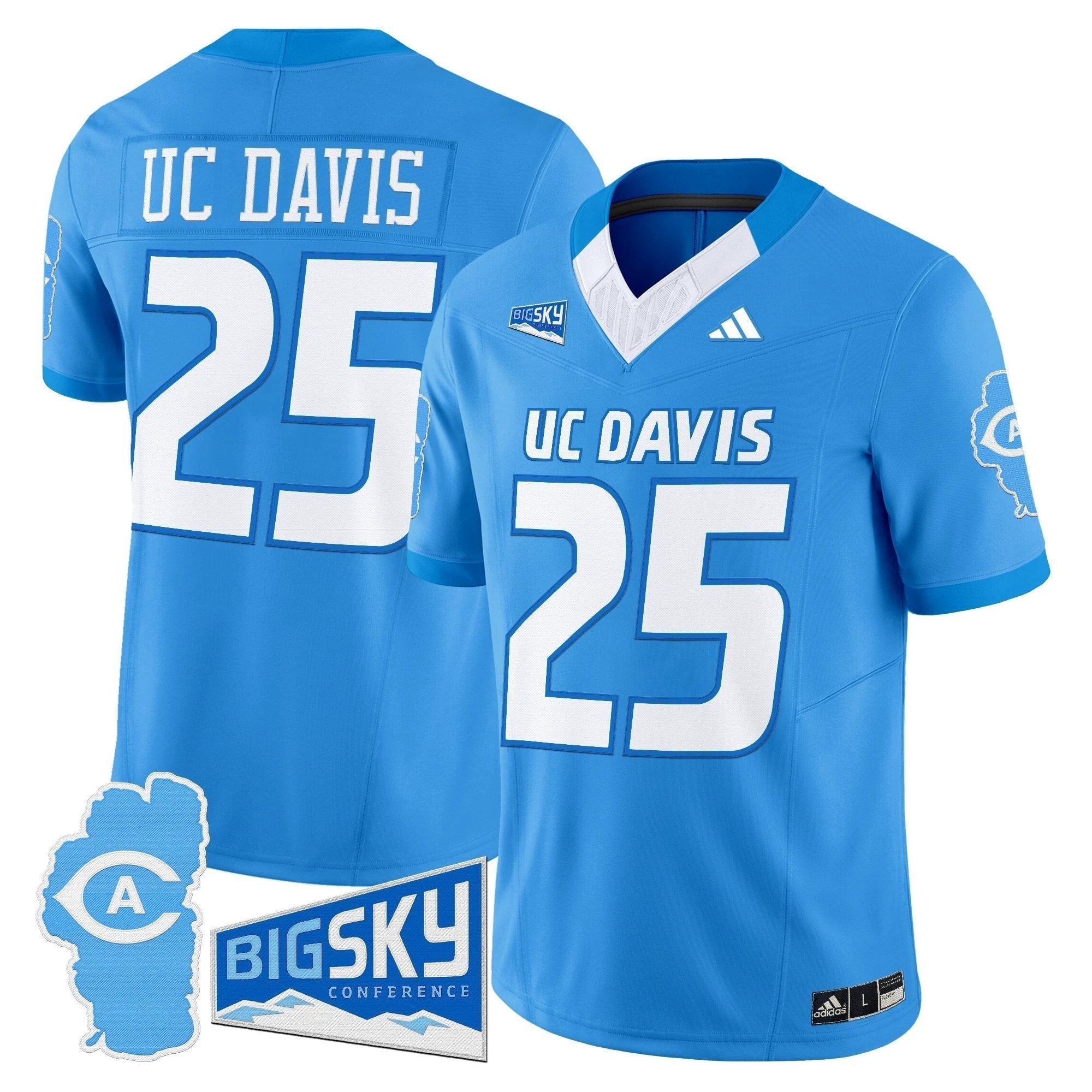 Men's UC Davis Aggies 2025 'Lake Tahoe Patch' Vapor Limited Jersey - All Stitched by NCAA Football Sunday Nov 2