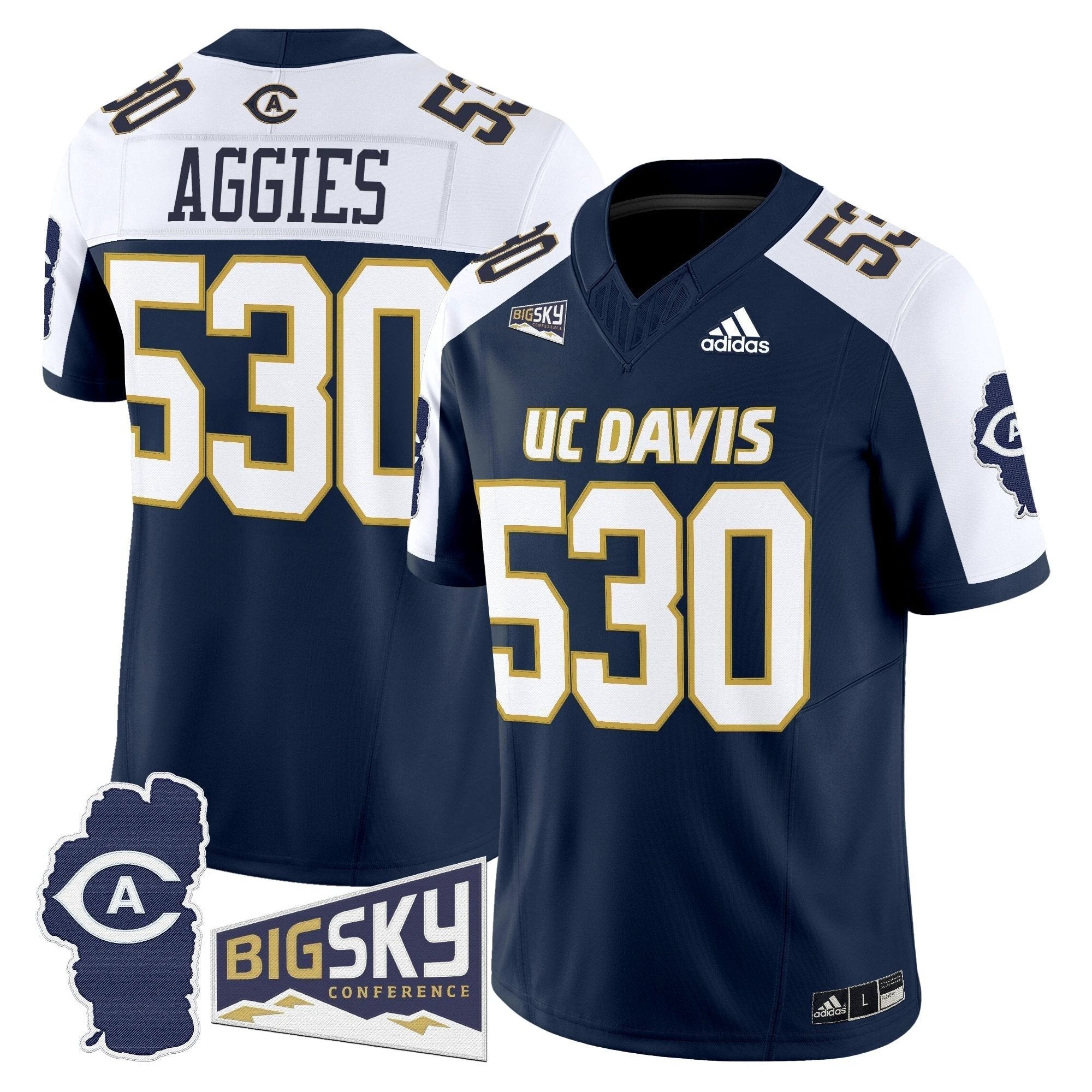 Men's UC Davis Aggies 2025 'Lake Tahoe Patch' Vapor Limited Jersey - All Stitched by NCAA Football Sunday Nov 2