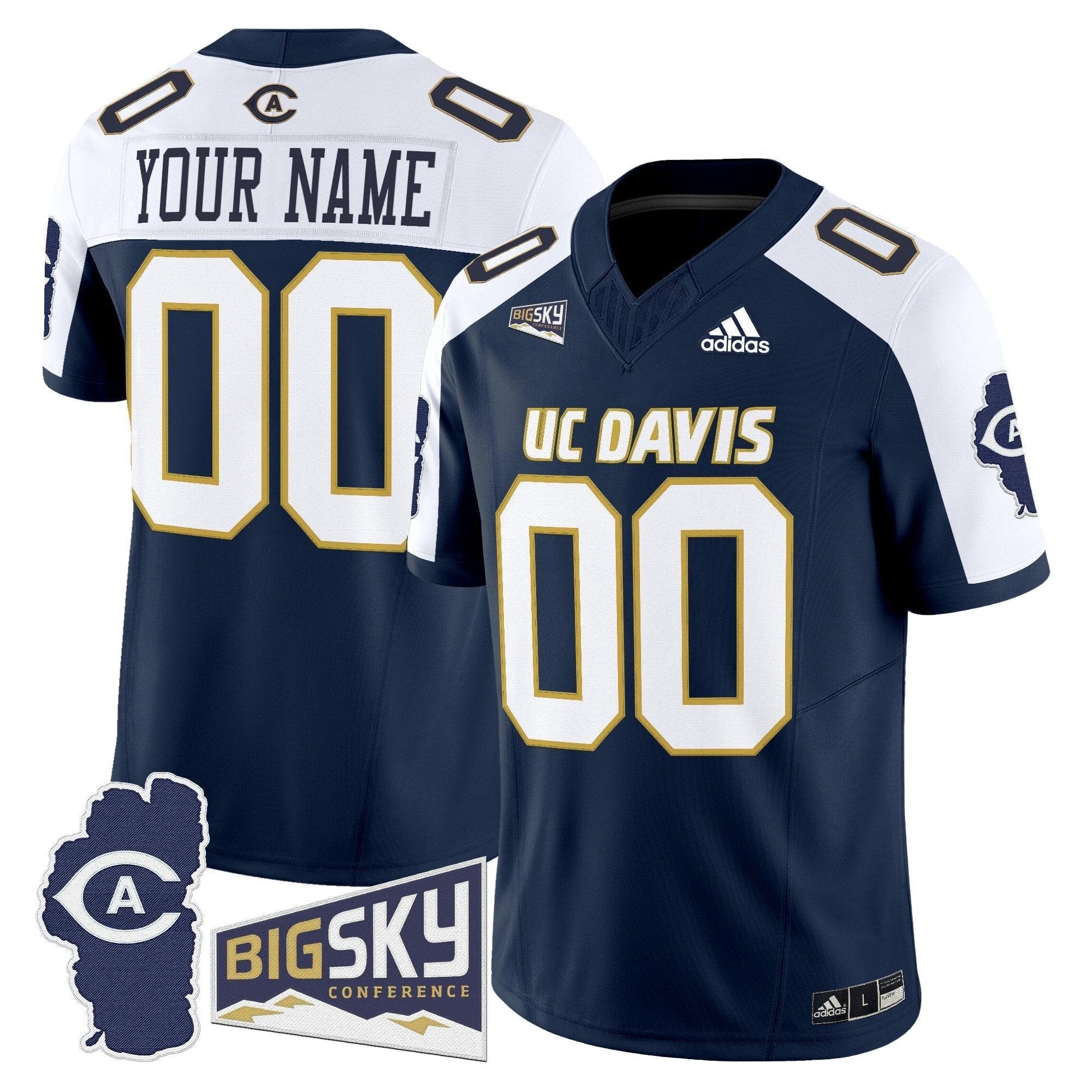 UC Davis Aggies 2025 'Lake Tahoe Patch' Vapor Limited Custom Jersey - All Stitched by NCAA Football Sunday Nov 2