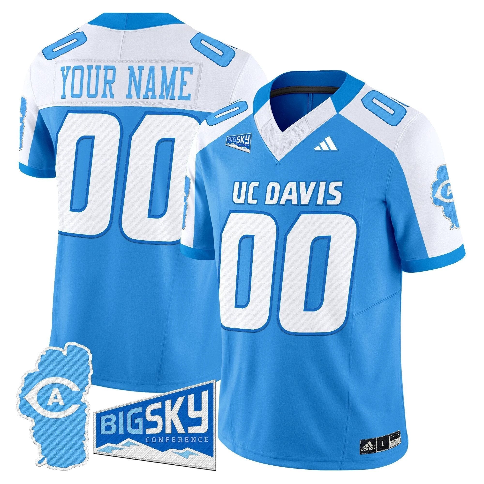 UC Davis Aggies 2025 'Lake Tahoe Patch' Vapor Limited Custom Jersey - All Stitched by NCAA Football Sunday Nov 2
