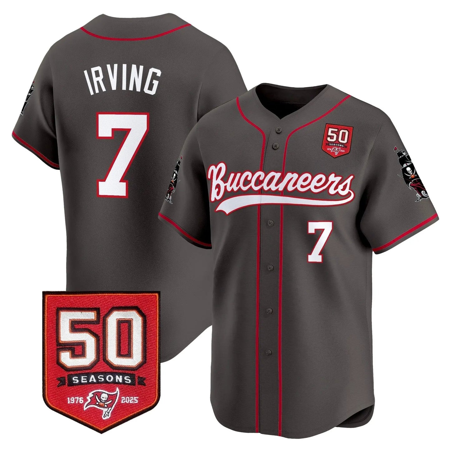 TB 50th Season Patch Baseball Edition - Stitched (2) by Tampa Bay Buccaneers