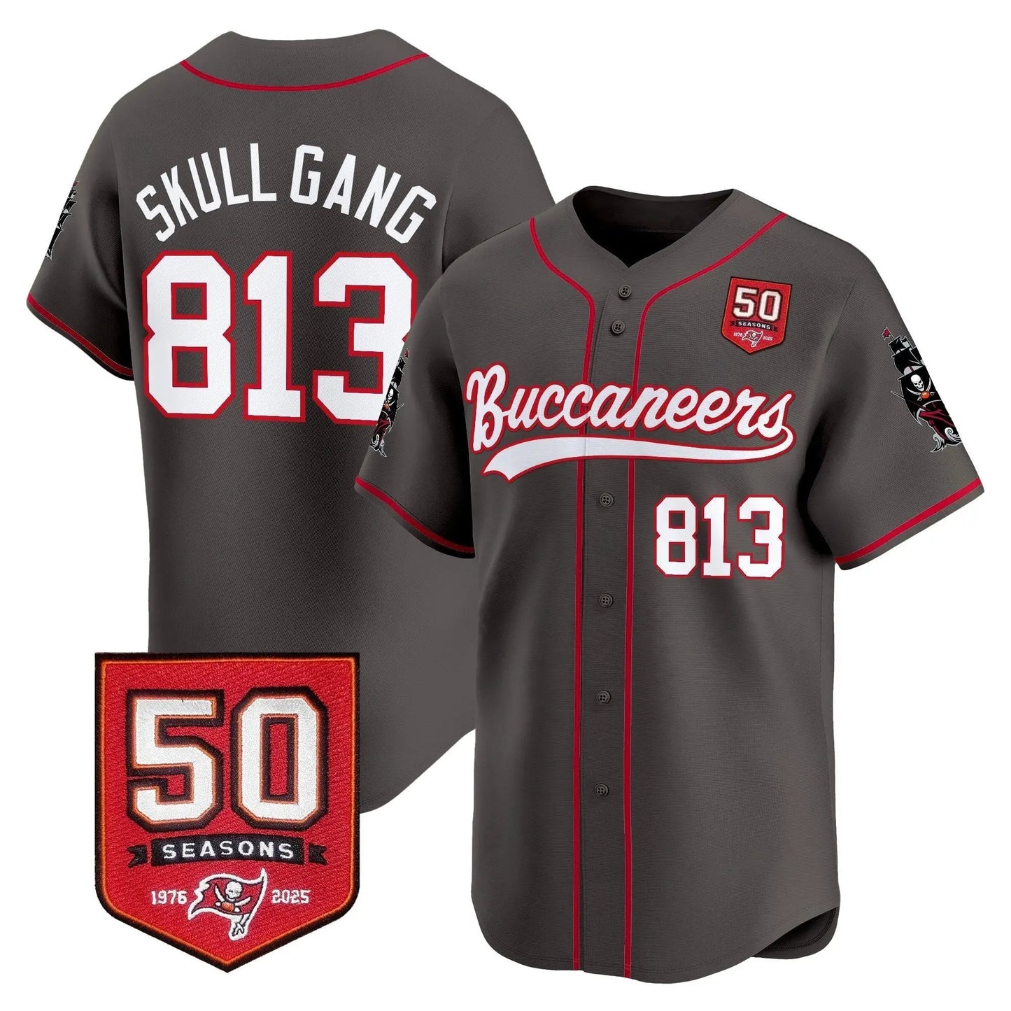 TB 50th Season Patch Baseball Edition - Stitched (2) by Tampa Bay Buccaneers