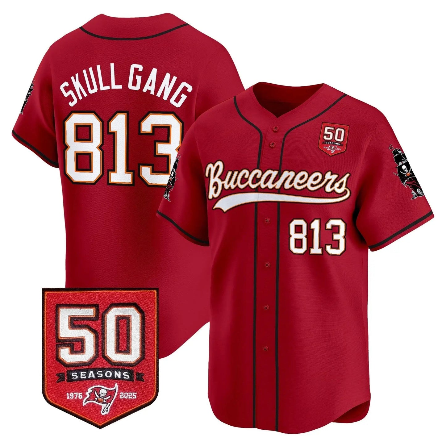TB 50th Season Patch Baseball Edition - Stitched (2) by Tampa Bay Buccaneers