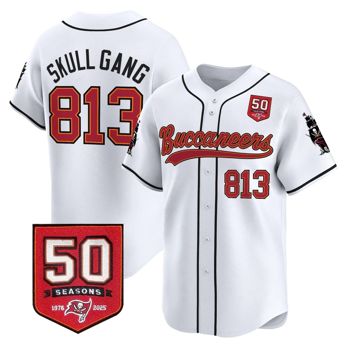 TB 50th Season Patch Baseball Edition - Stitched (2) by Tampa Bay Buccaneers