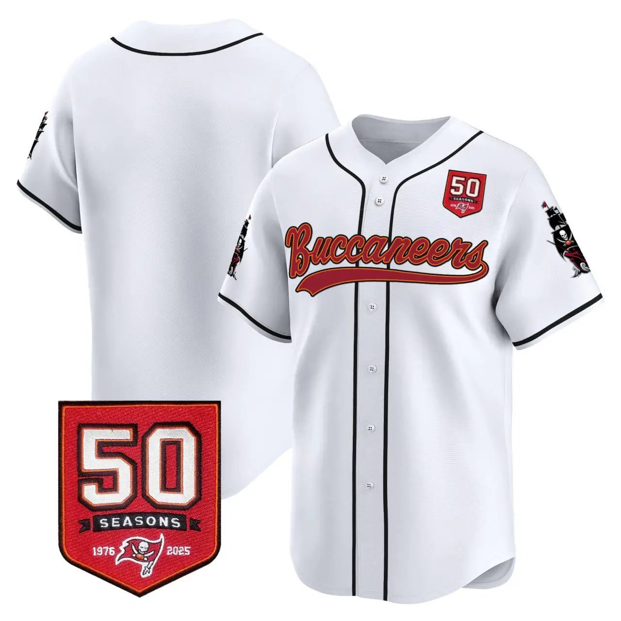 TB 50th Season Patch Baseball Edition - Stitched (2) by Tampa Bay Buccaneers
