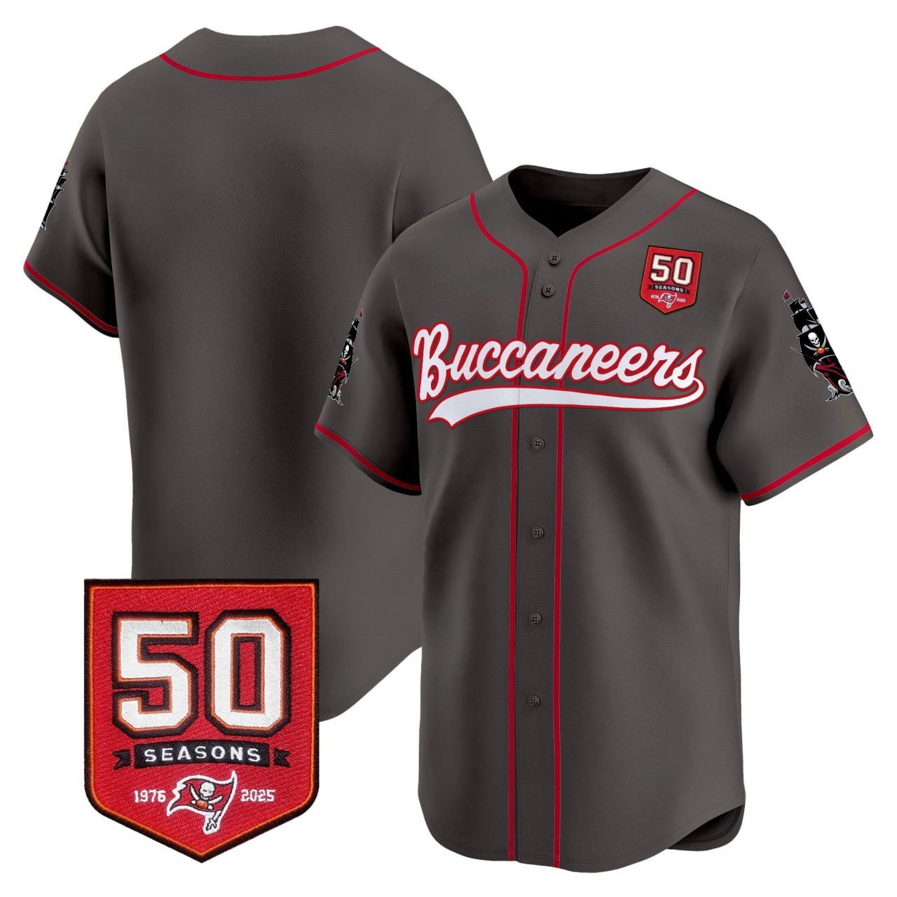 TB 50th Season Patch Baseball Edition - Stitched (2) by Tampa Bay Buccaneers