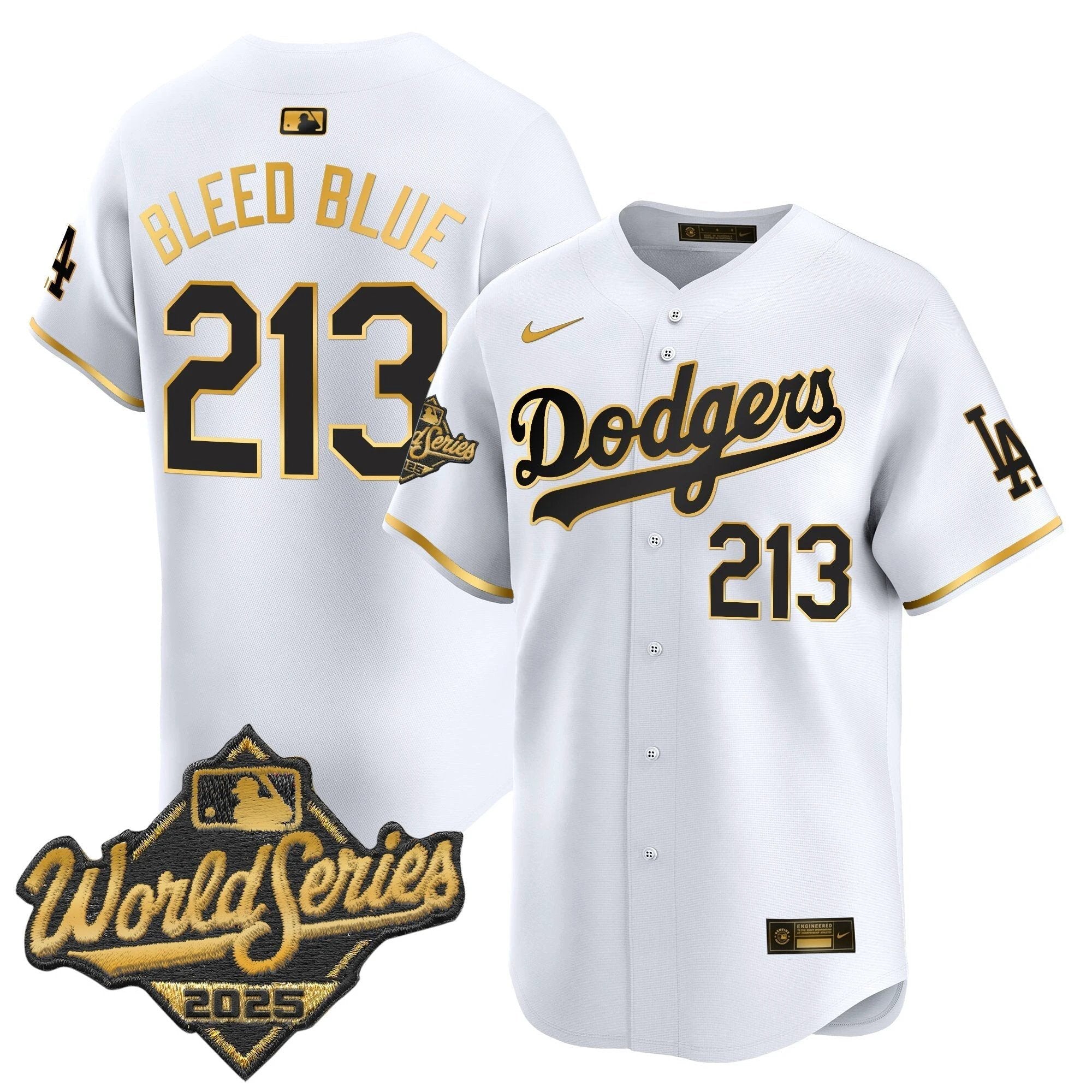 Dodgers 2025 World Series Gold Trim Vapor Premier Limited Jersey - All Stitched by Los Angeles Dodgers