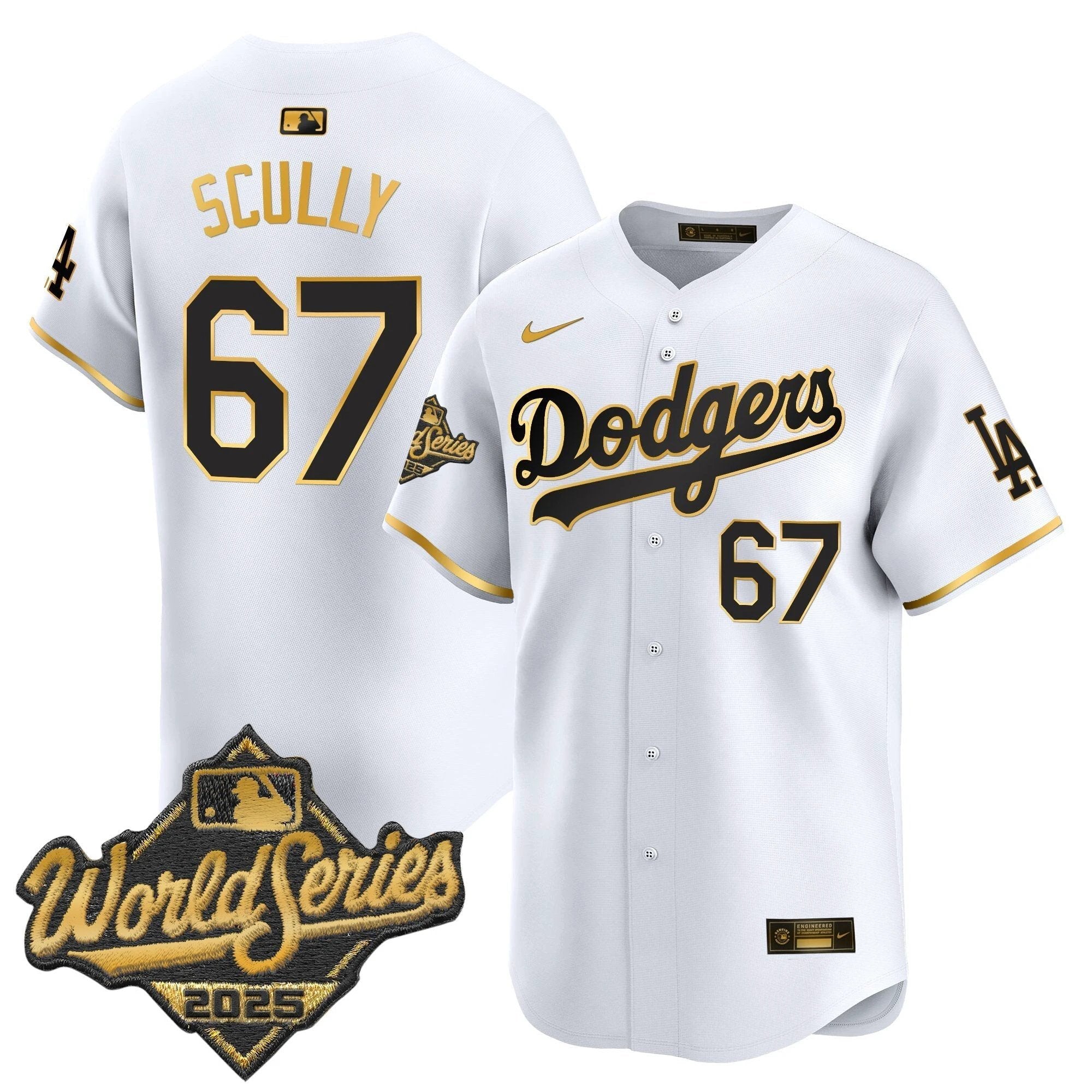 Dodgers 2025 World Series Gold Trim Vapor Premier Limited Jersey - All Stitched by Los Angeles Dodgers
