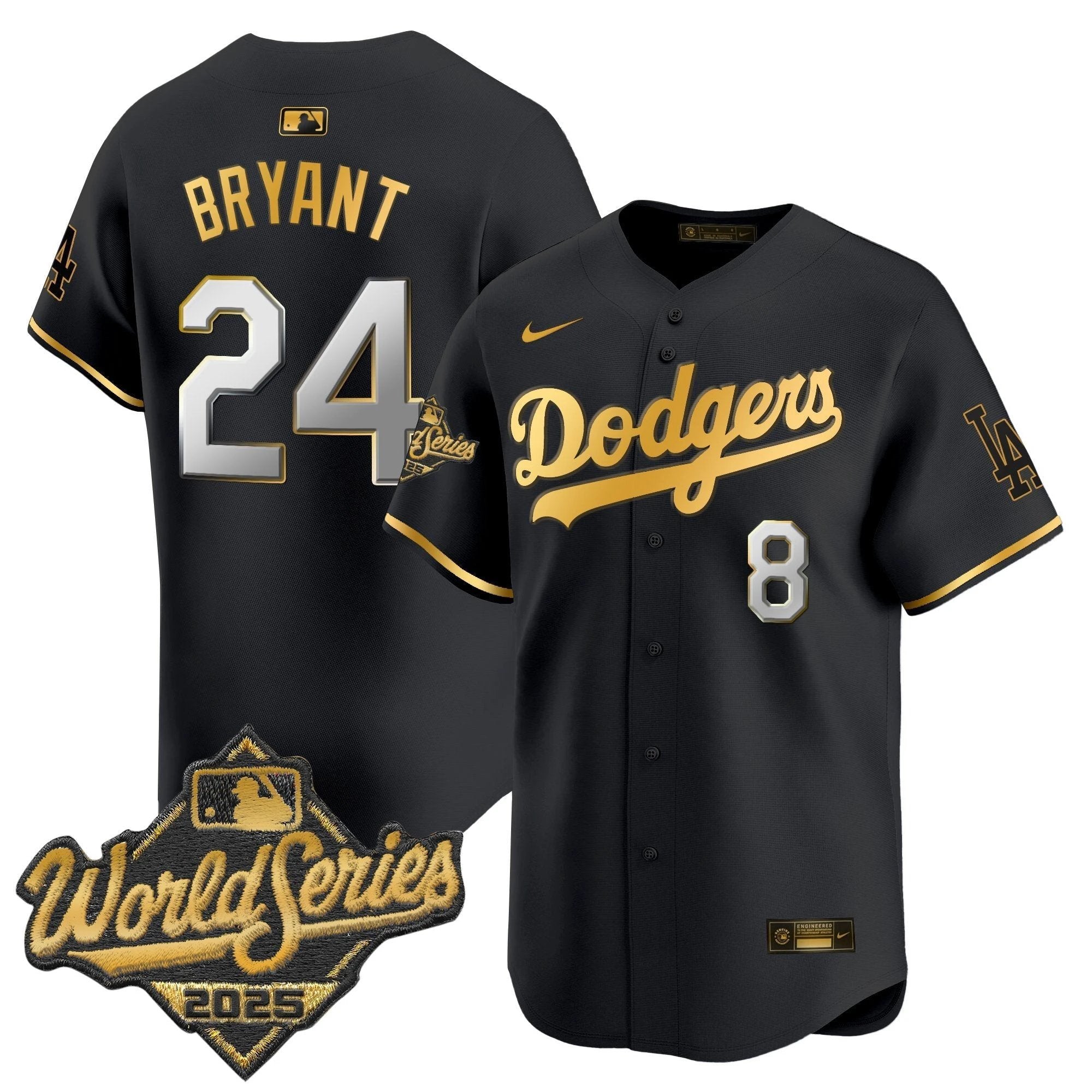 Dodgers 2025 World Series Gold Trim Vapor Premier Limited Jersey - All Stitched by Los Angeles Dodgers