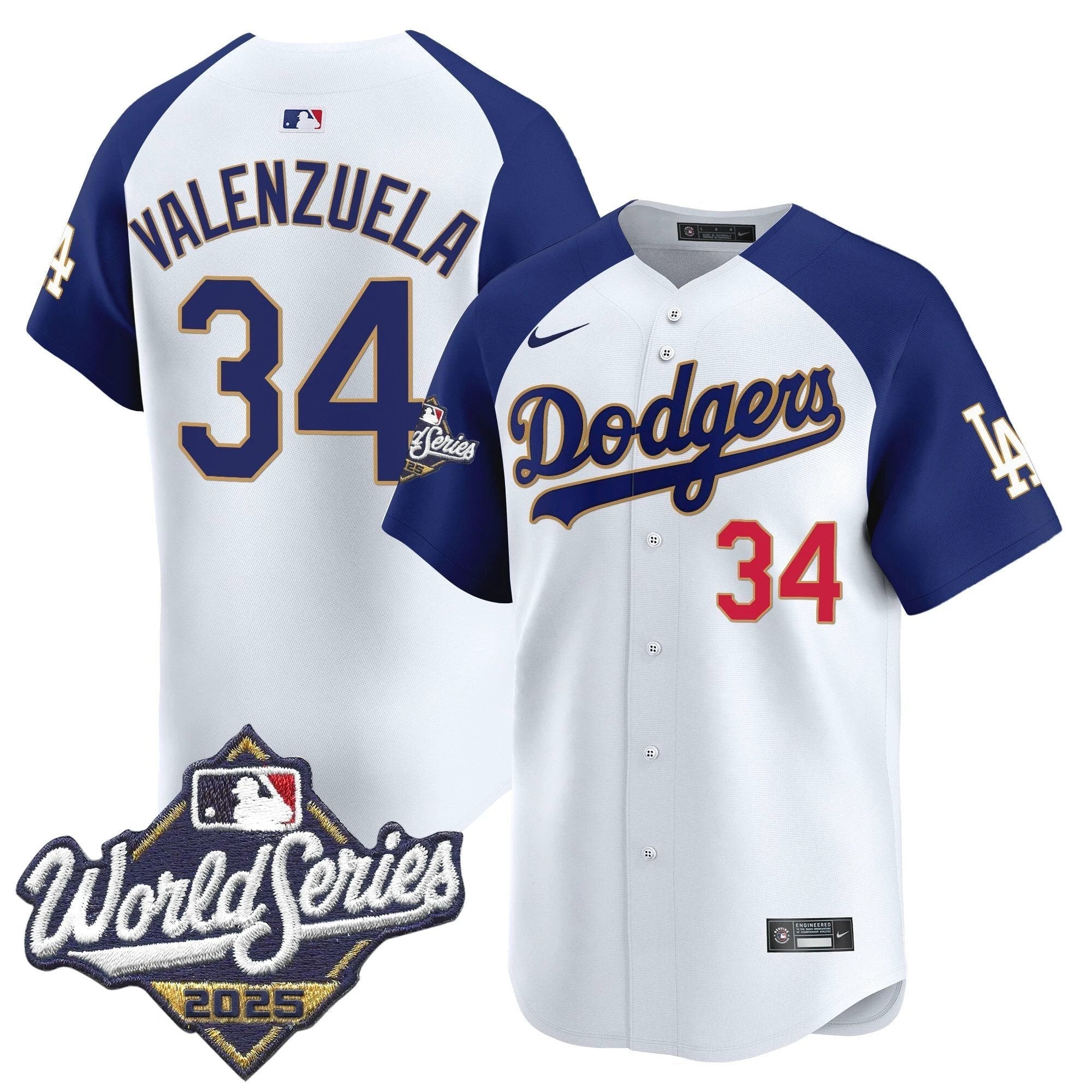 Dodgers 2025 World Series Gold Trim Vapor Premier Limited Jersey - All Stitched by Los Angeles Dodgers