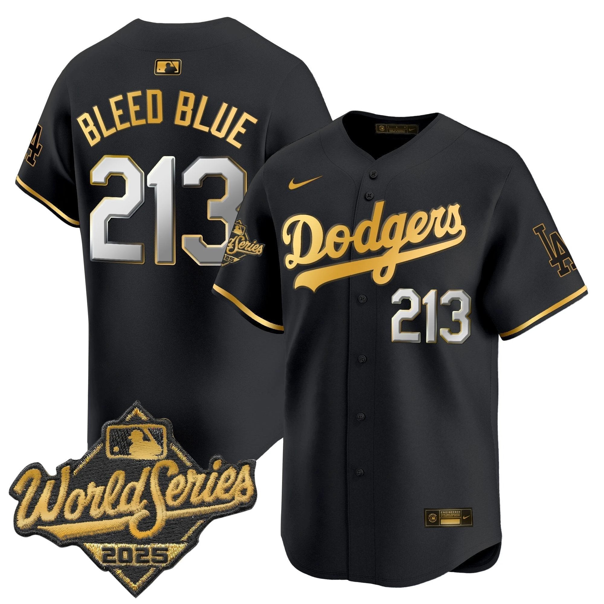 Dodgers 2025 World Series Gold Trim Vapor Premier Limited Jersey - All Stitched by Los Angeles Dodgers