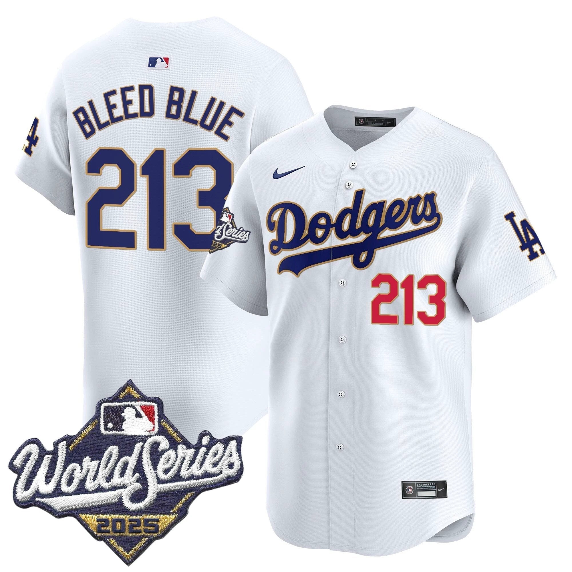 Dodgers 2025 World Series Gold Trim Vapor Premier Limited Jersey - All Stitched by Los Angeles Dodgers