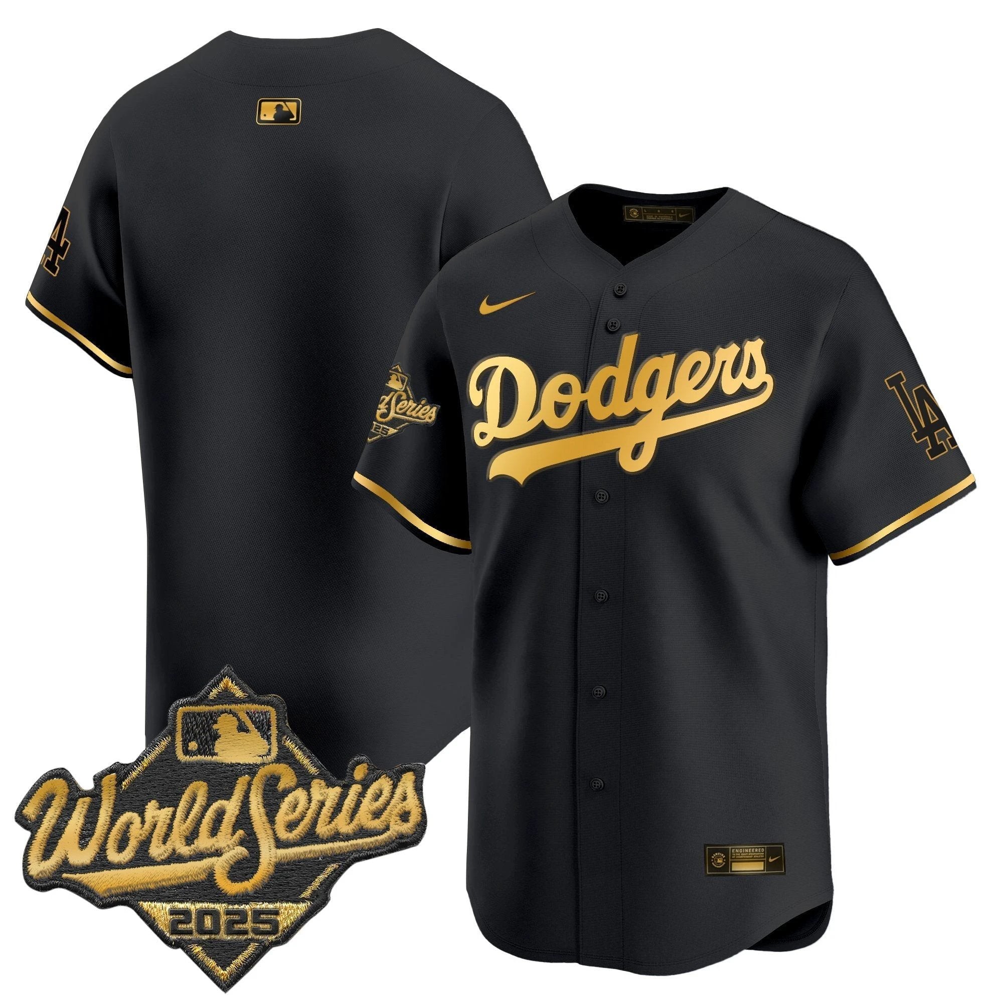 Dodgers 2025 World Series Gold Trim Vapor Premier Limited Jersey - All Stitched by Los Angeles Dodgers