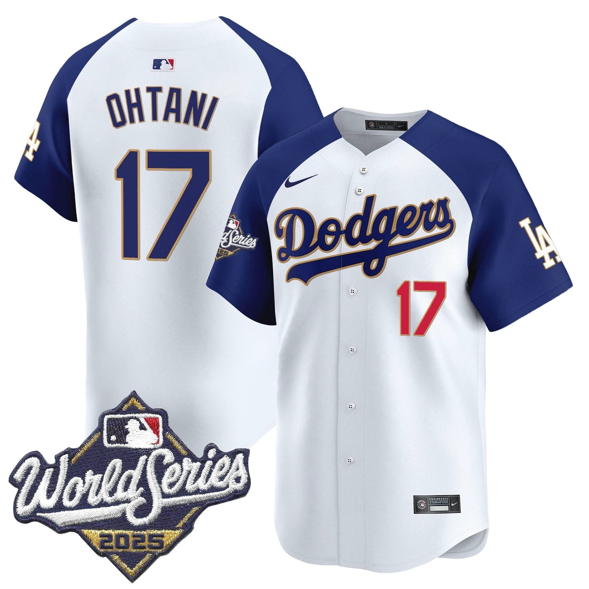 Dodgers 2025 World Series Gold Trim Vapor Premier Limited Jersey - All Stitched by Los Angeles Dodgers