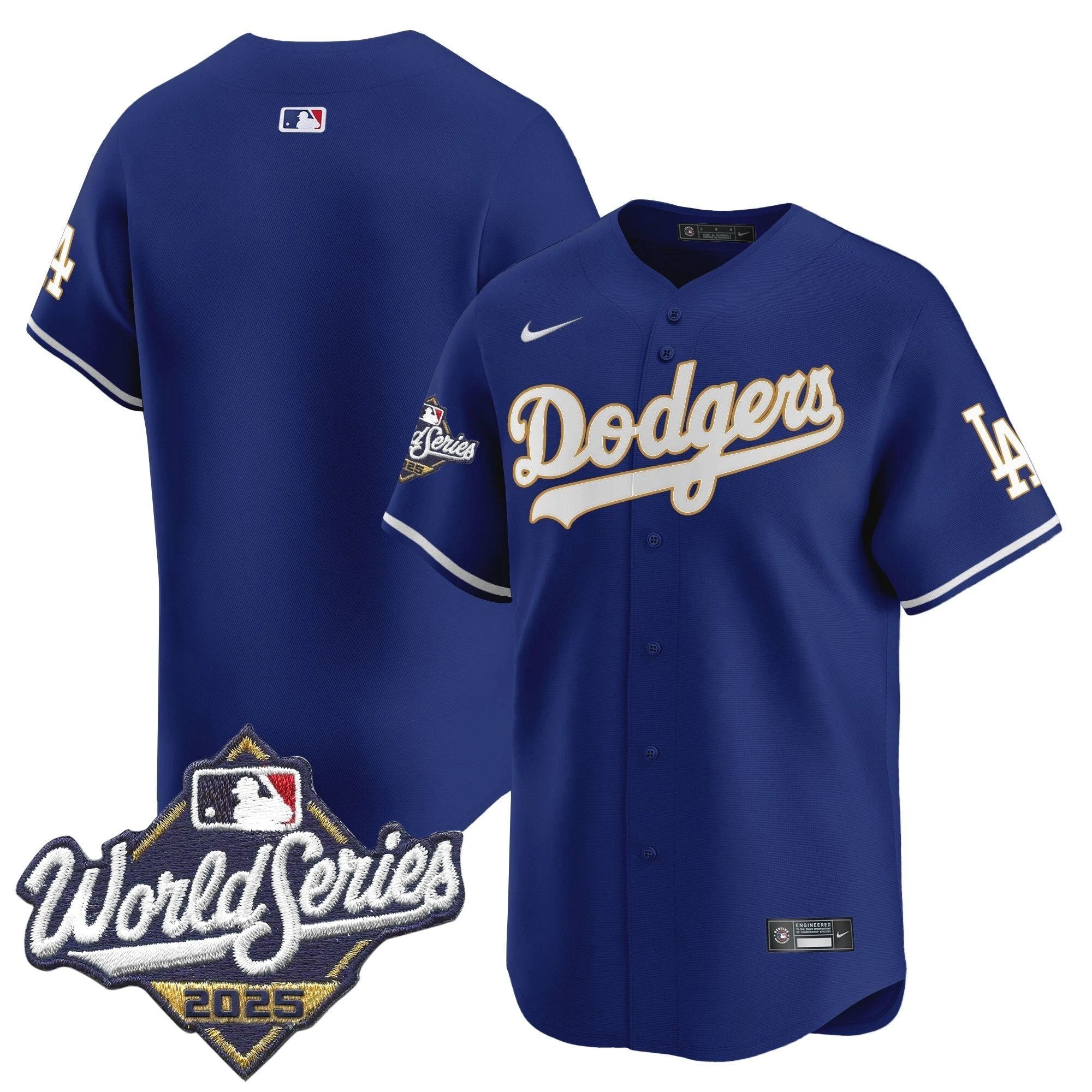 Dodgers 2025 World Series Gold Trim Vapor Premier Limited Jersey - All Stitched by Los Angeles Dodgers