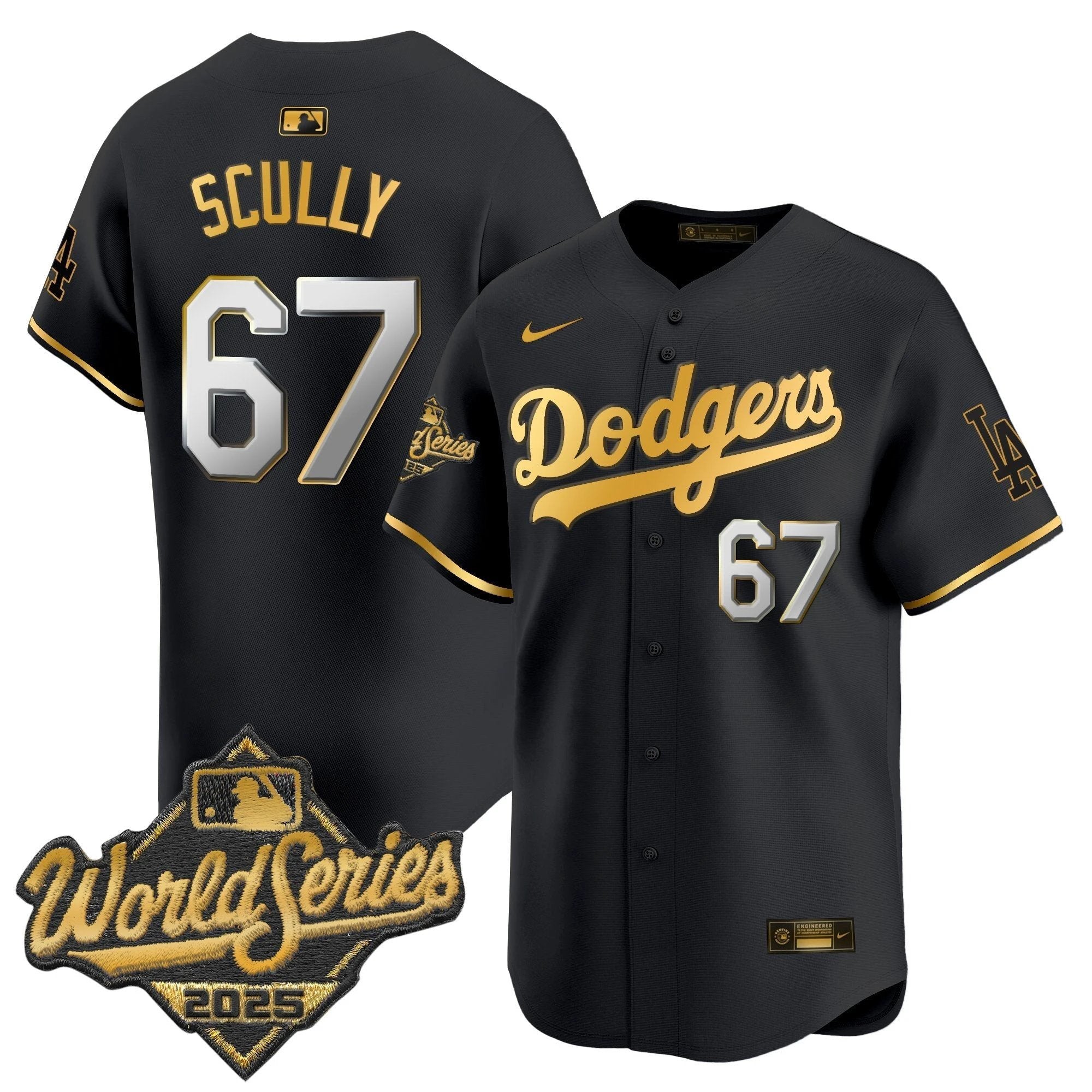 Dodgers 2025 World Series Gold Trim Vapor Premier Limited Jersey - All Stitched by Los Angeles Dodgers