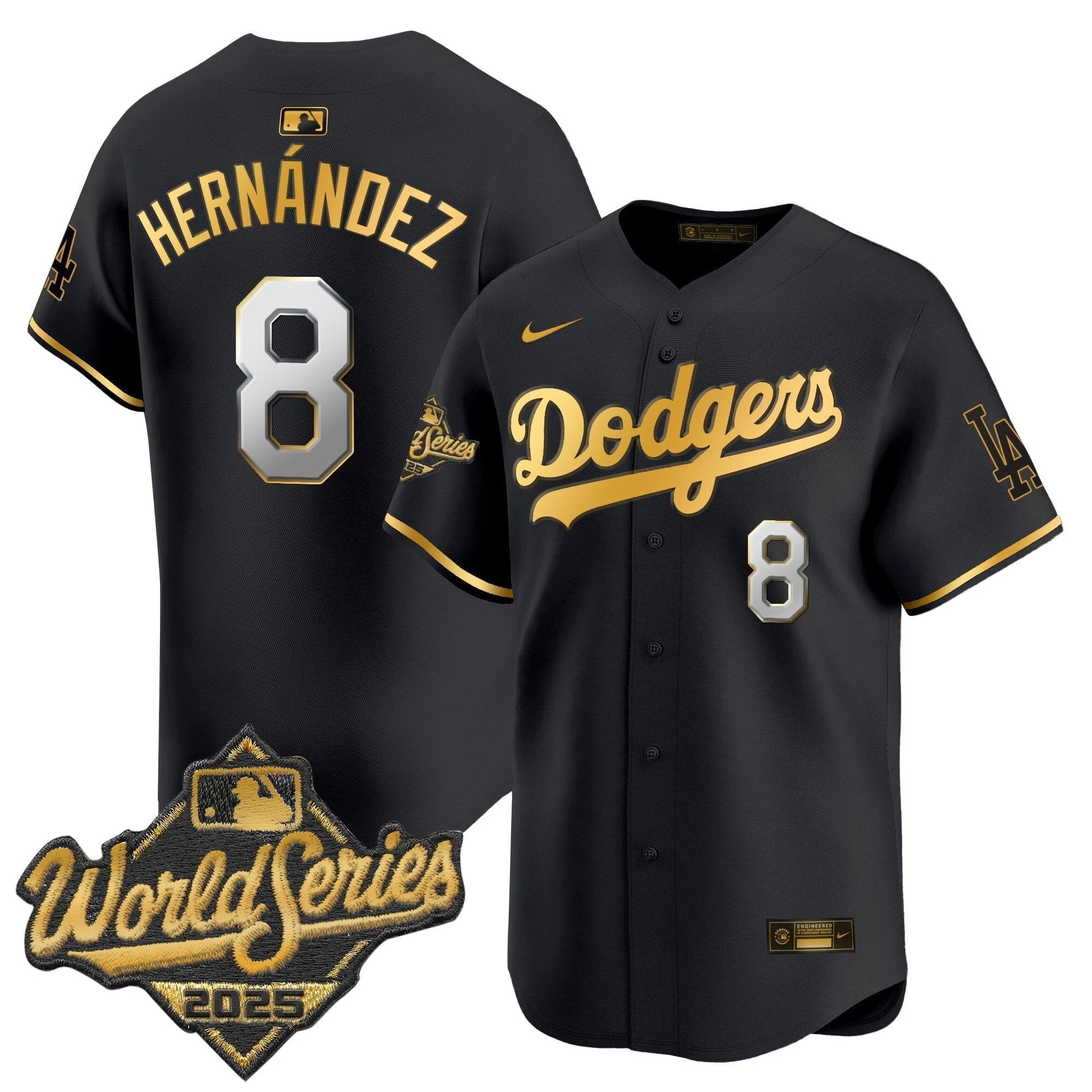 Dodgers 2025 World Series Gold Trim Vapor Premier Limited Jersey - All Stitched by Los Angeles Dodgers