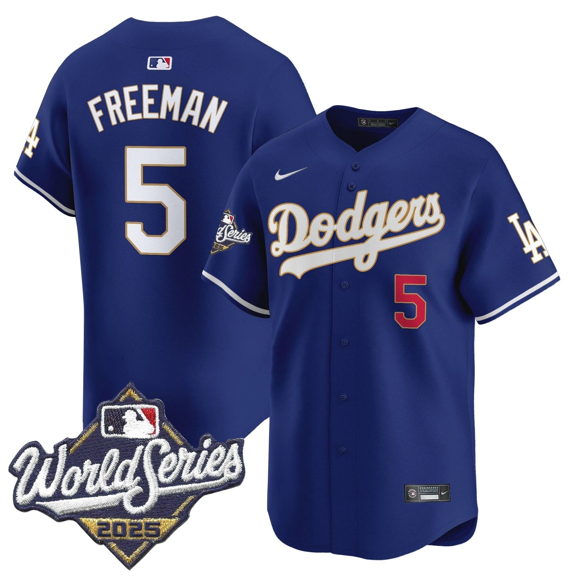 Dodgers 2025 World Series Gold Trim Vapor Premier Limited Jersey - All Stitched by Los Angeles Dodgers