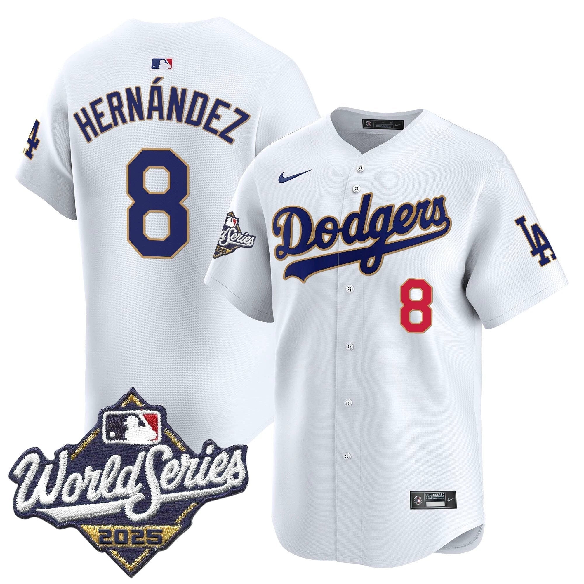 Dodgers 2025 World Series Gold Trim Vapor Premier Limited Jersey - All Stitched by Los Angeles Dodgers