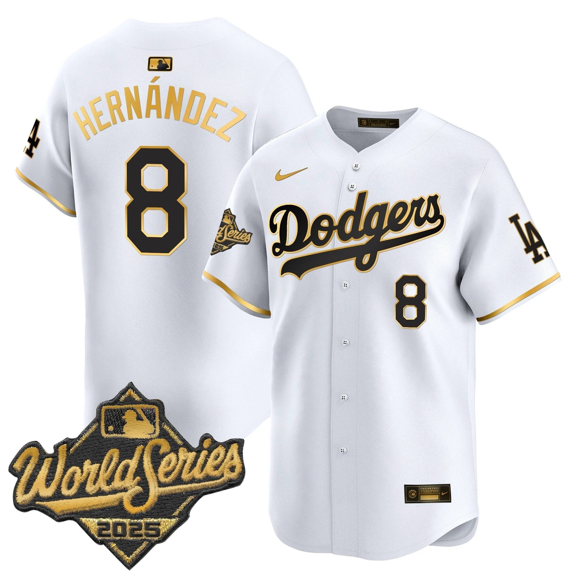 Dodgers 2025 World Series Gold Trim Vapor Premier Limited Jersey - All Stitched by Los Angeles Dodgers