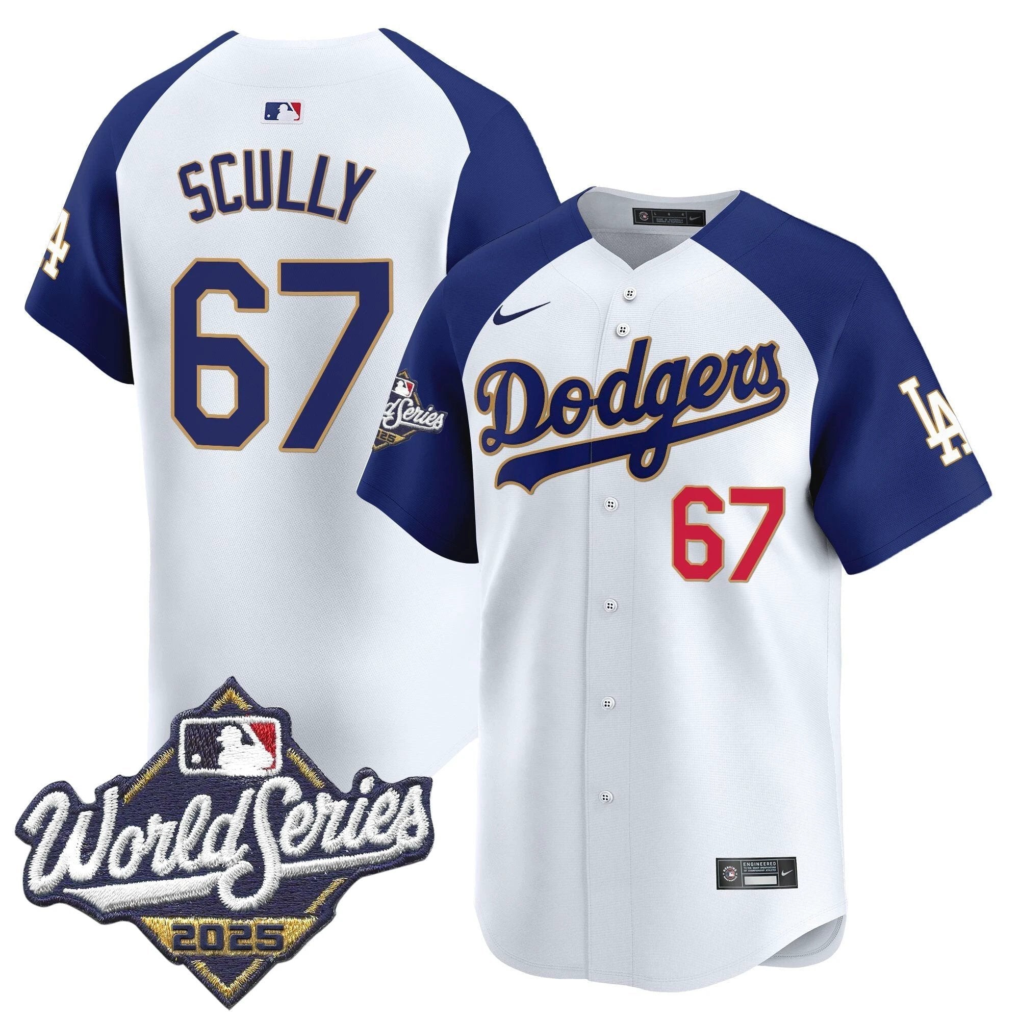 Dodgers 2025 World Series Gold Trim Vapor Premier Limited Jersey - All Stitched by Los Angeles Dodgers